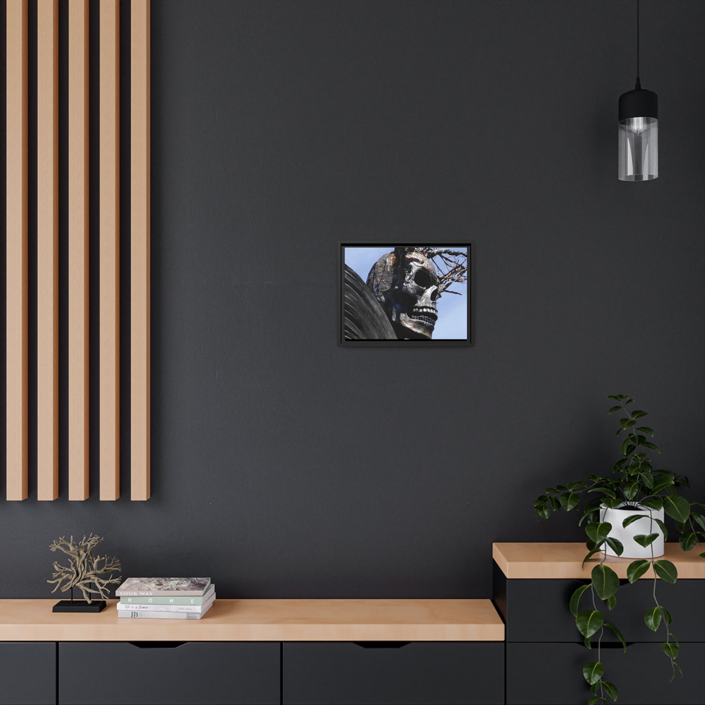 Skull Warrior - Matte Canvas, Black Frame - Fry1Productions