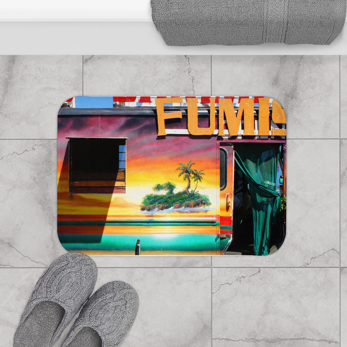 Island Love - Microfiber Bath Mat - Fry1Productions