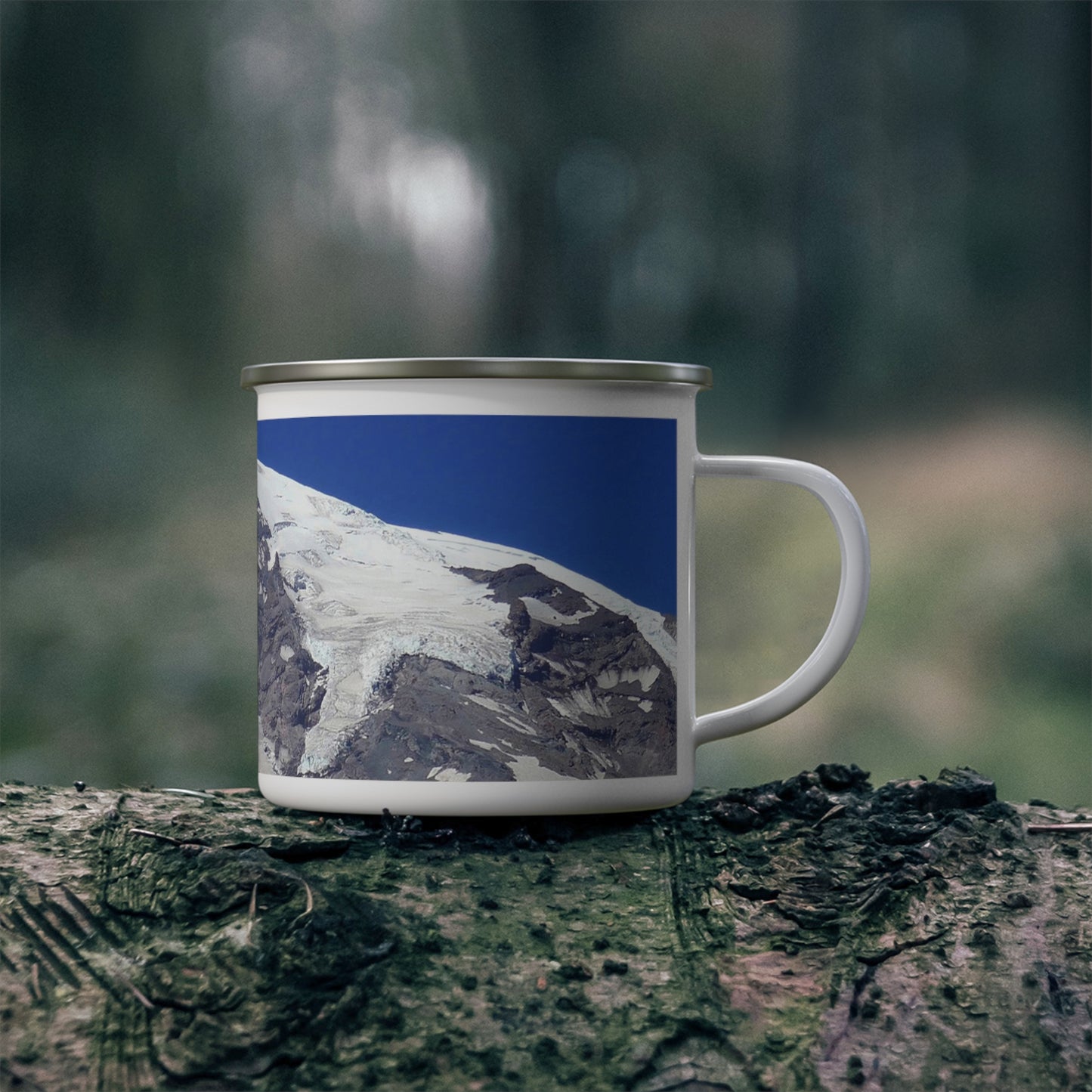 Majestic Mt. Rainier - Enamel Camping Mug 12oz