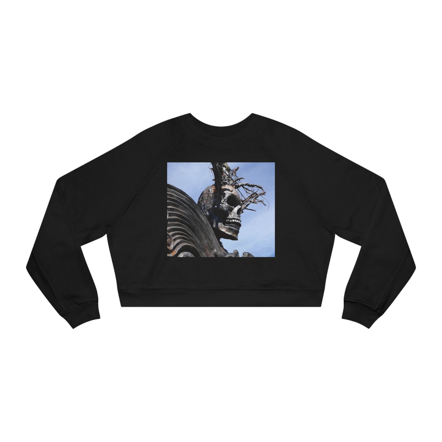Skull Warrior - Women's Cropped Fleece Pullover - Fry1Productions