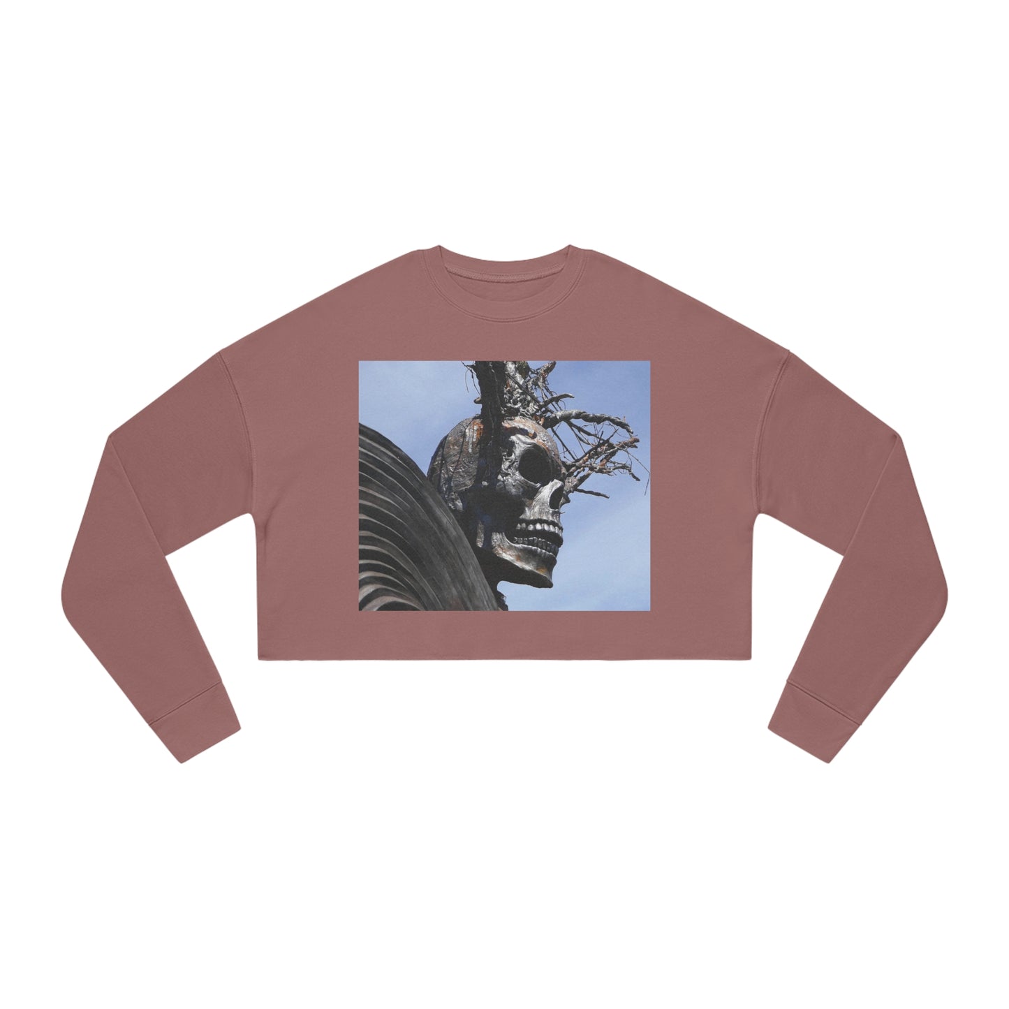 Skull Warrior - Women's Cropped Sweatshirt - Fry1Productions