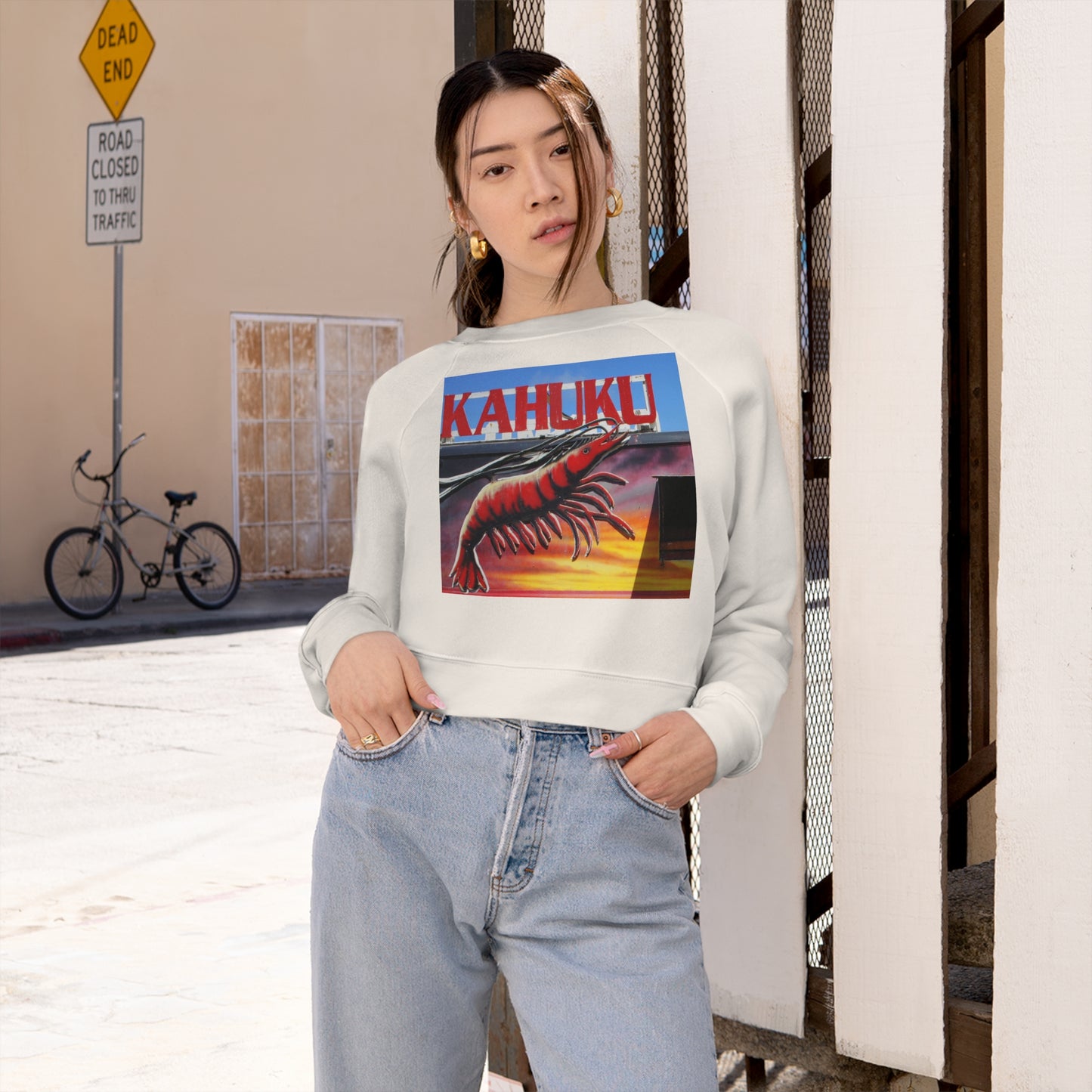 Kahuku Kai - Women's Cropped Fleece Pullover - Fry1Productions