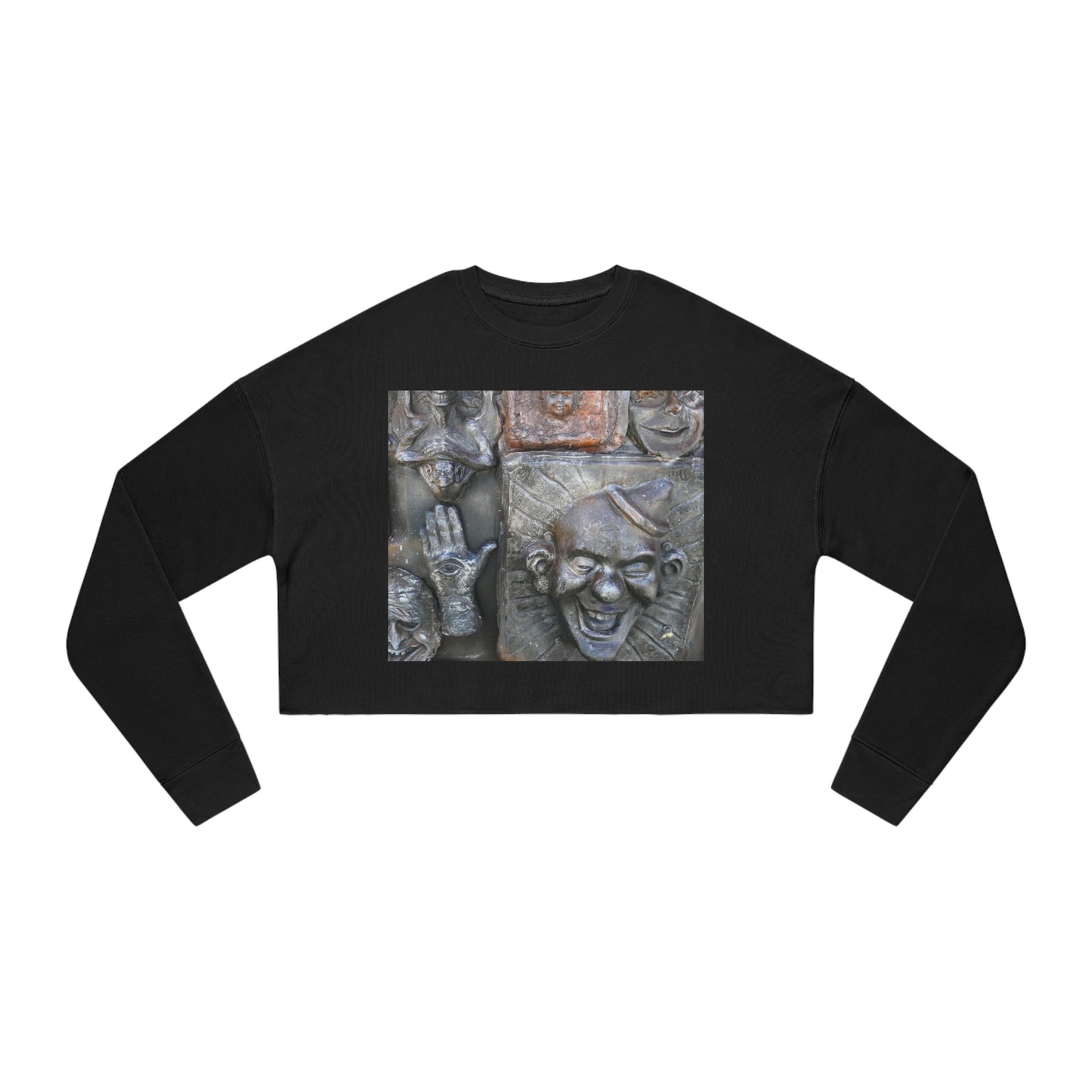 Cosmic Laughter - Women's Cropped Sweatshirt - Fry1Productions