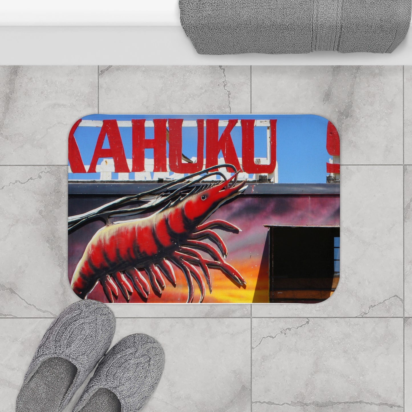 Kahuku Kai - Microfiber Bath Mat - Fry1Productions