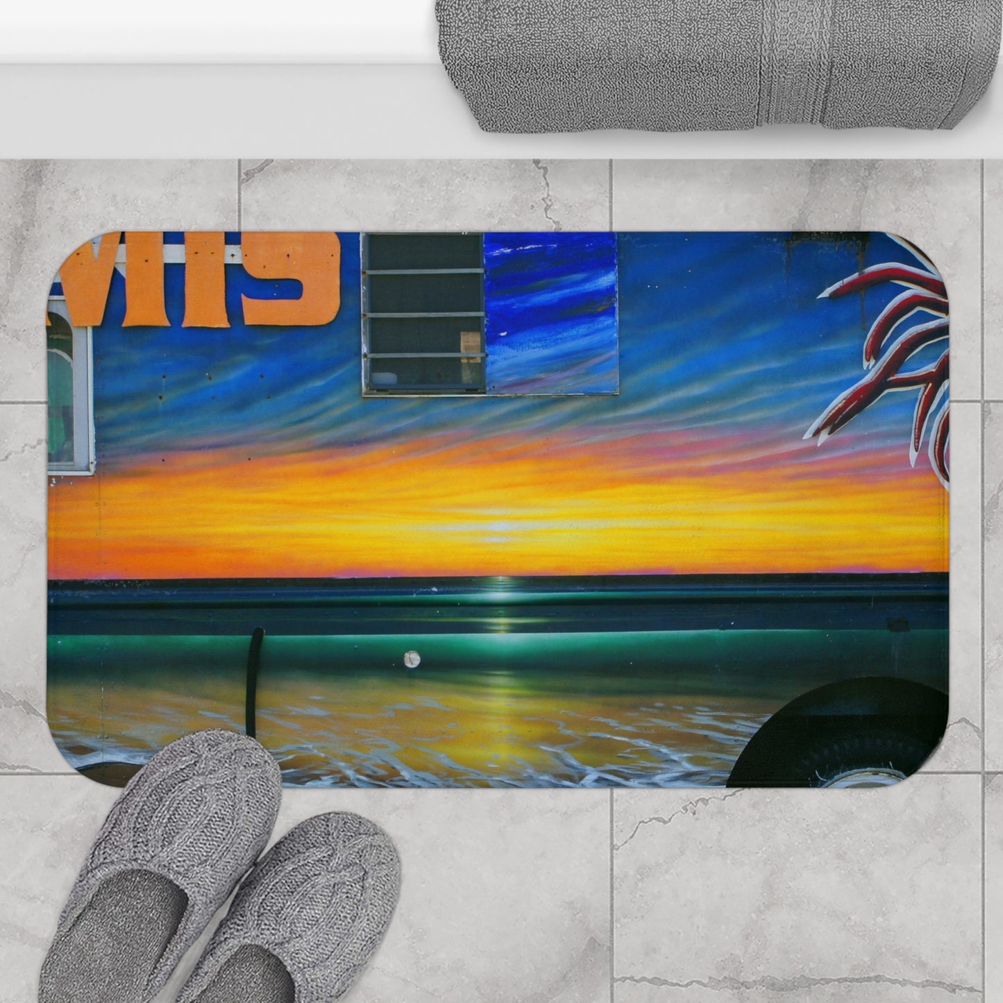 Fumis Aloha - Microfiber Bath Mat - Fry1Productions