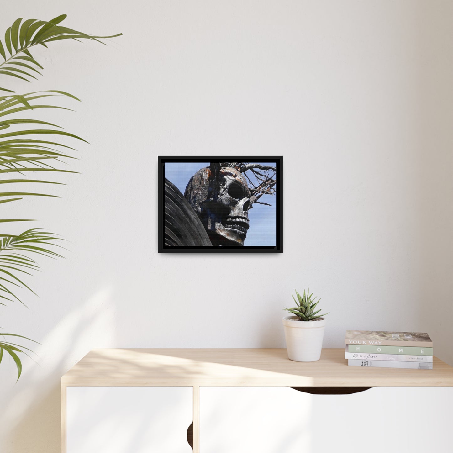 Skull Warrior - Matte Canvas, Black Frame - Fry1Productions