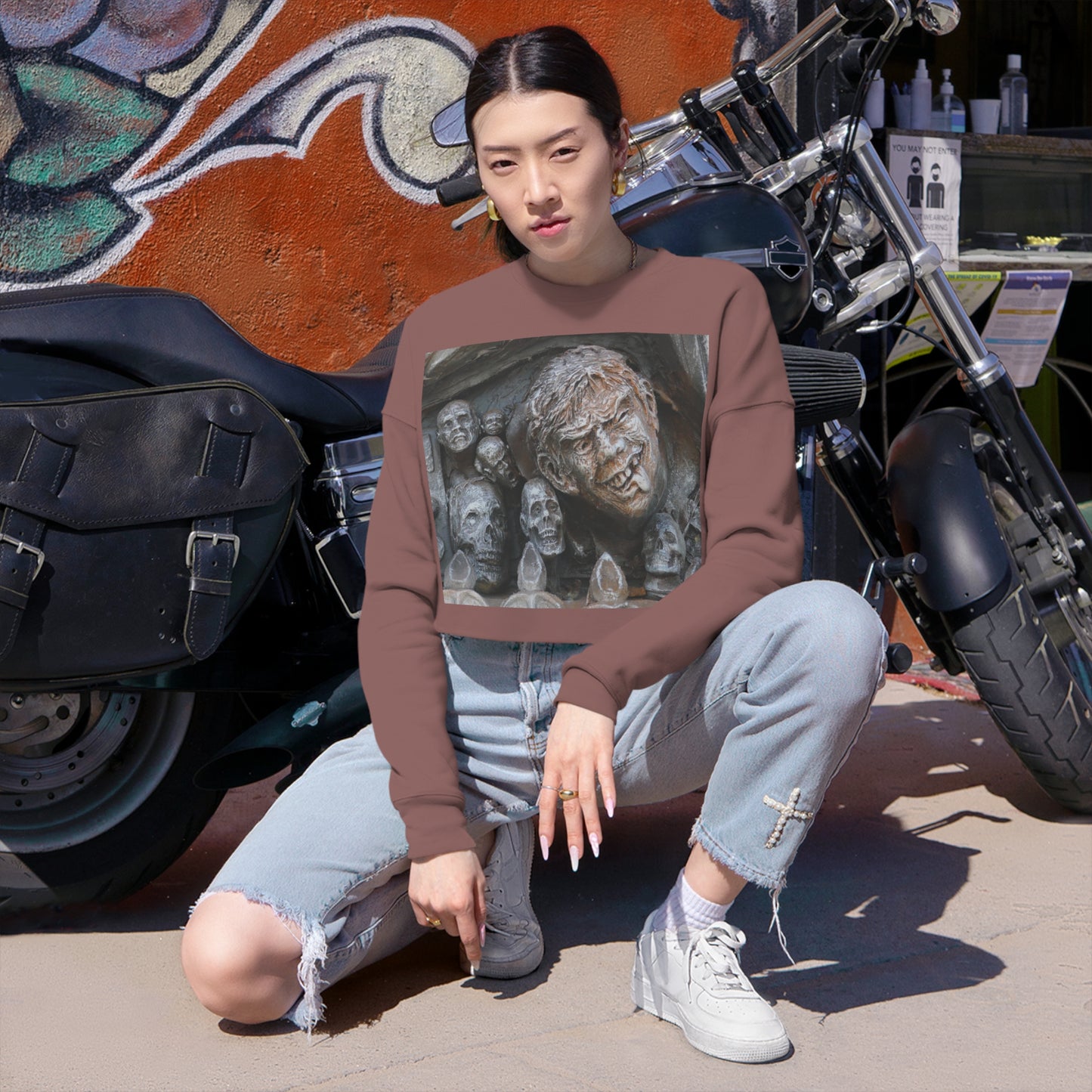 Waiting For The King - Women's Cropped Sweatshirt - Fry1Productions