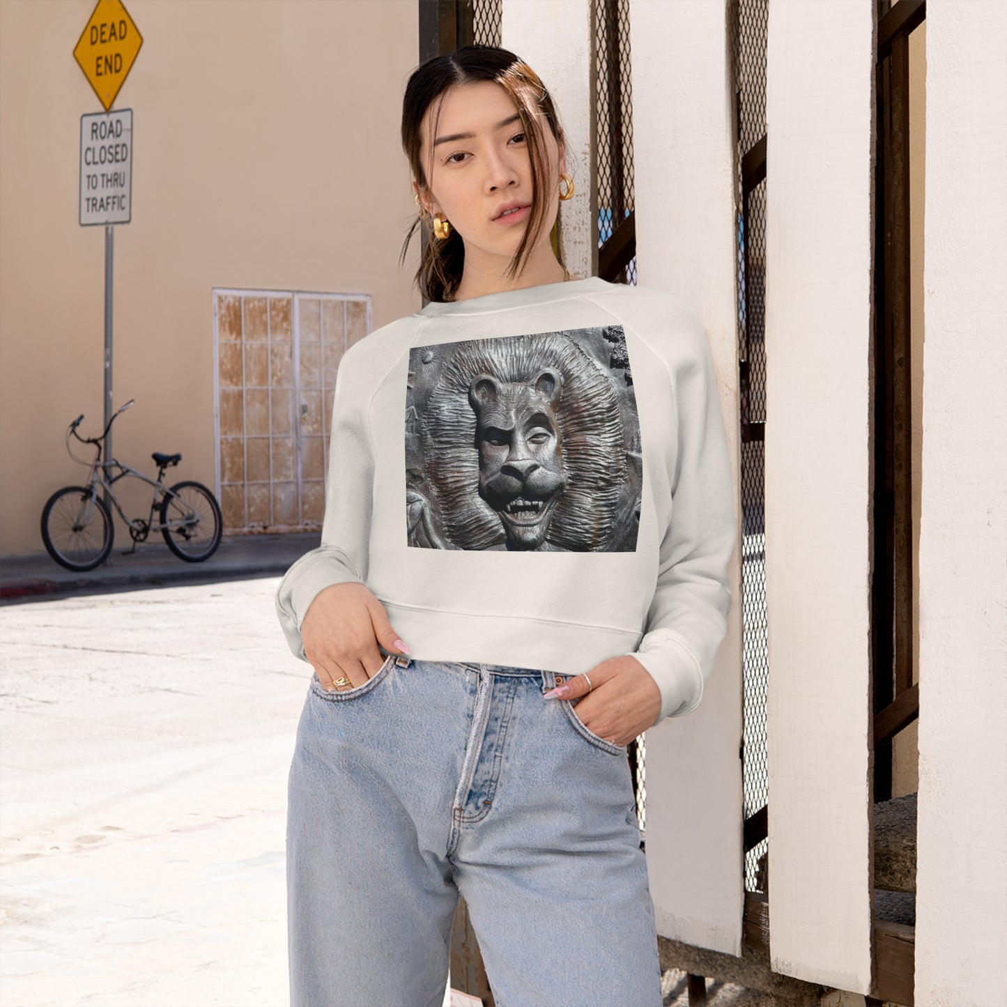 Lion's Friends Forever - Women's Cropped Fleece Pullover - Fry1Productions