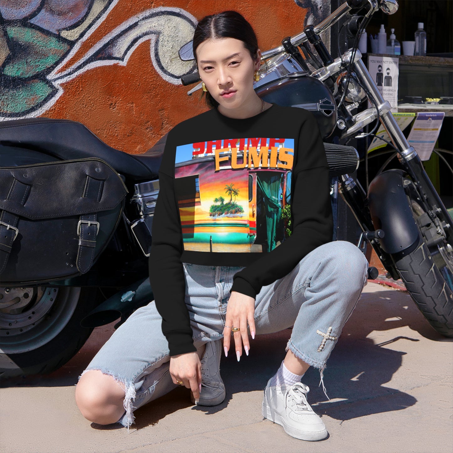 Island Love - Women's Cropped Sweatshirt - Fry1Productions