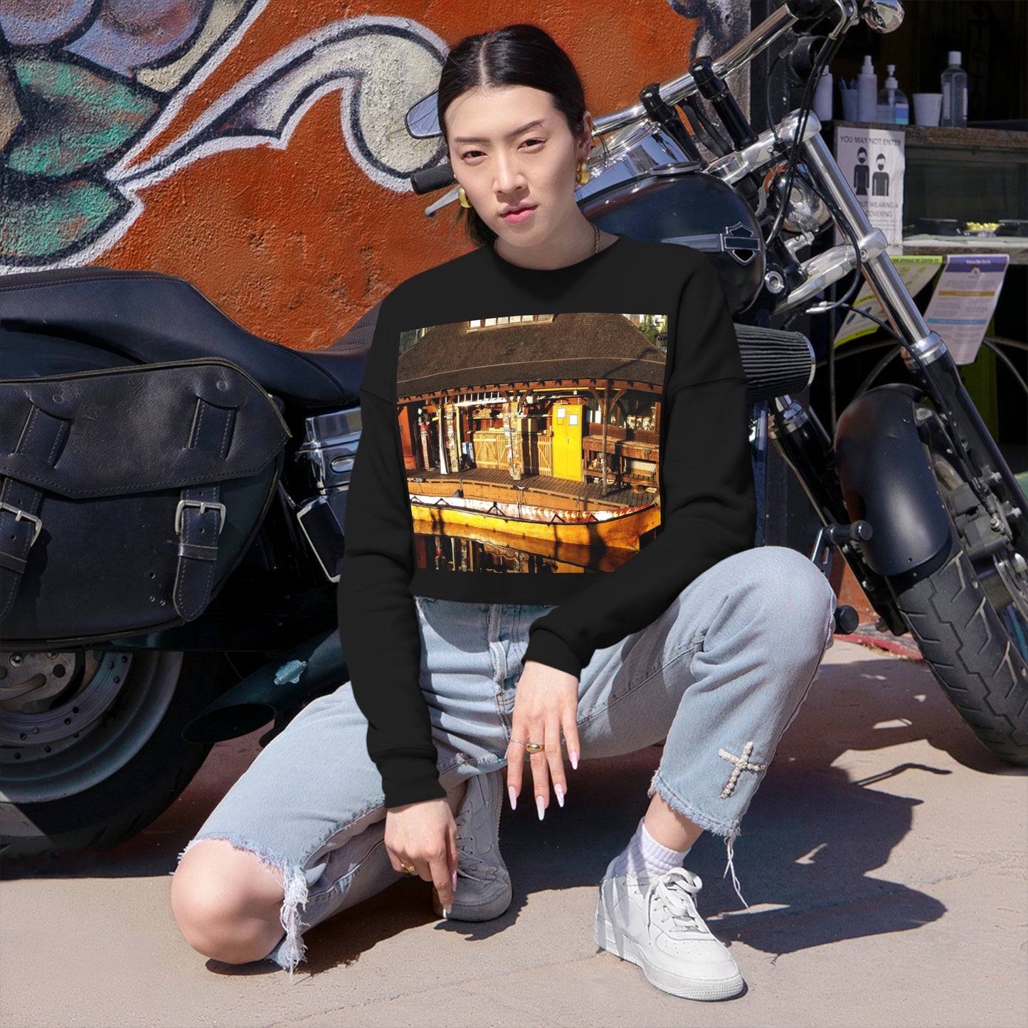 Qil' Bid Awe - Women's Cropped Sweatshirt - Fry1Productions