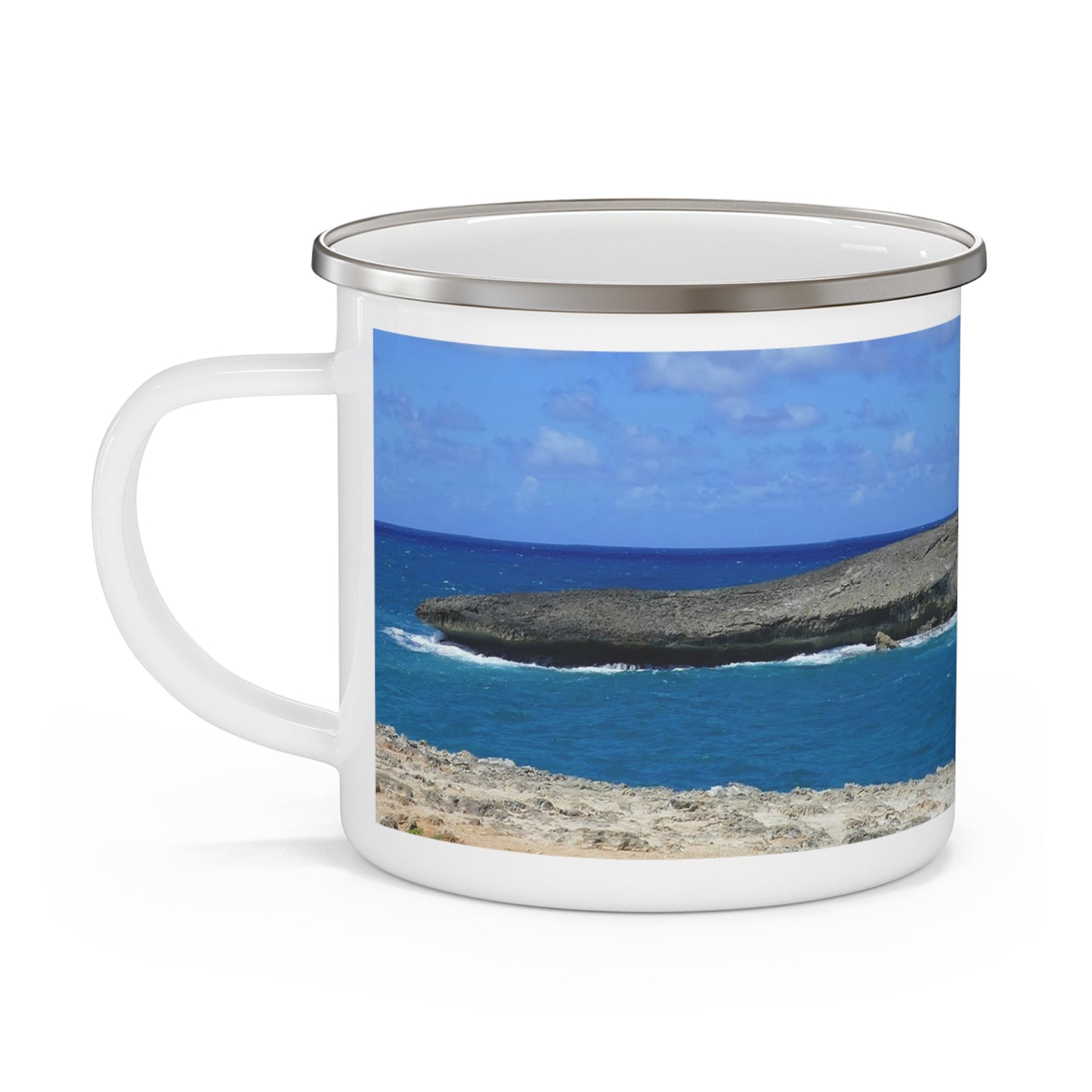 La'ie Point Sea Arch Hole - Enamel Camping Mug