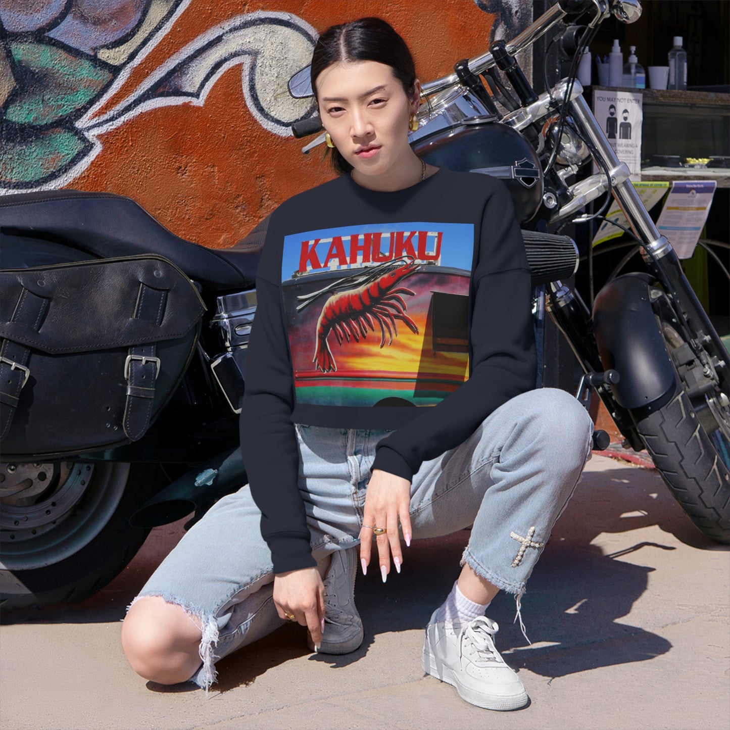 Kahuku Kai - Women's Cropped Sweatshirt - Fry1Productions
