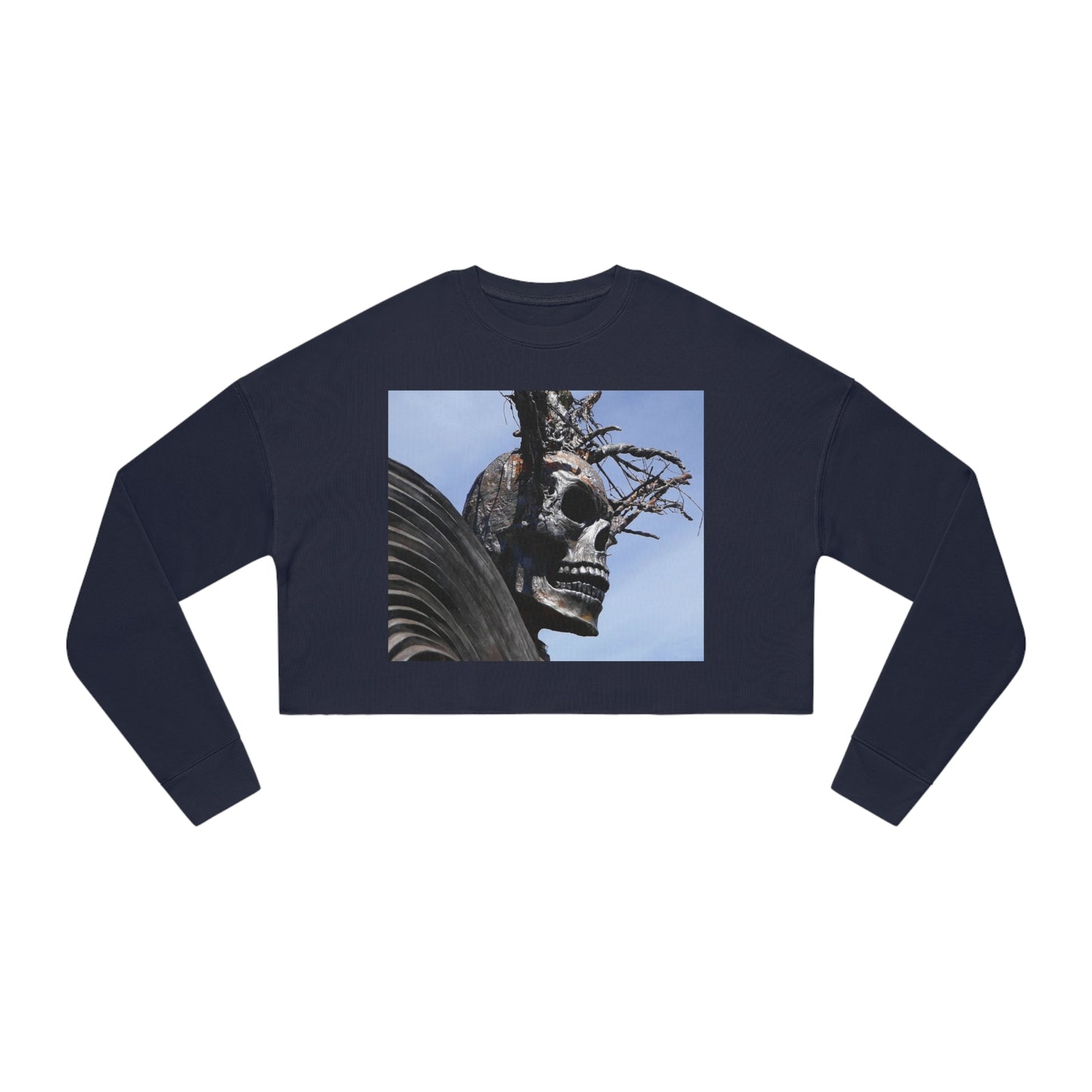Skull Warrior - Women's Cropped Sweatshirt - Fry1Productions