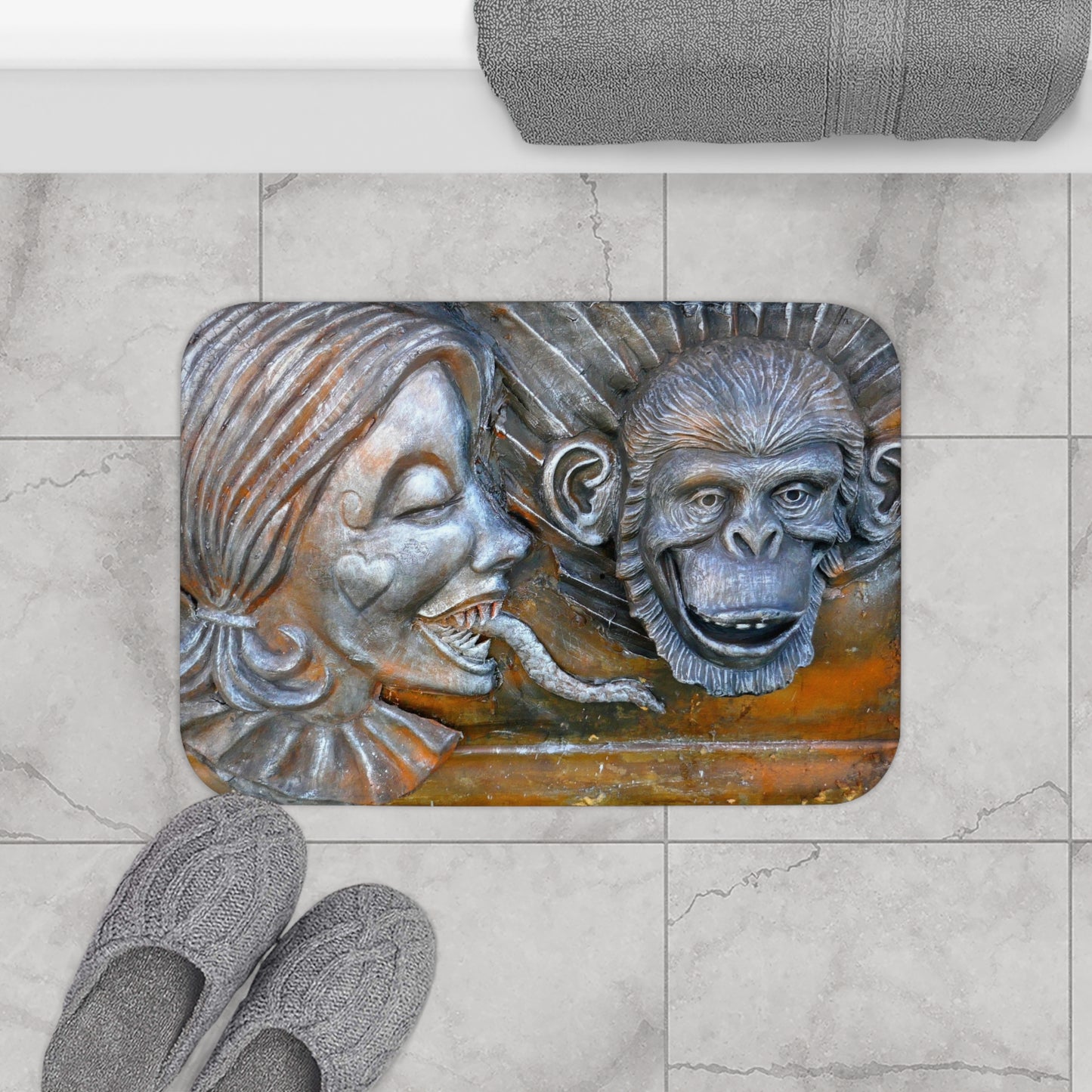 Snakily Speaking - Microfiber Bath Mat - Fry1Productions