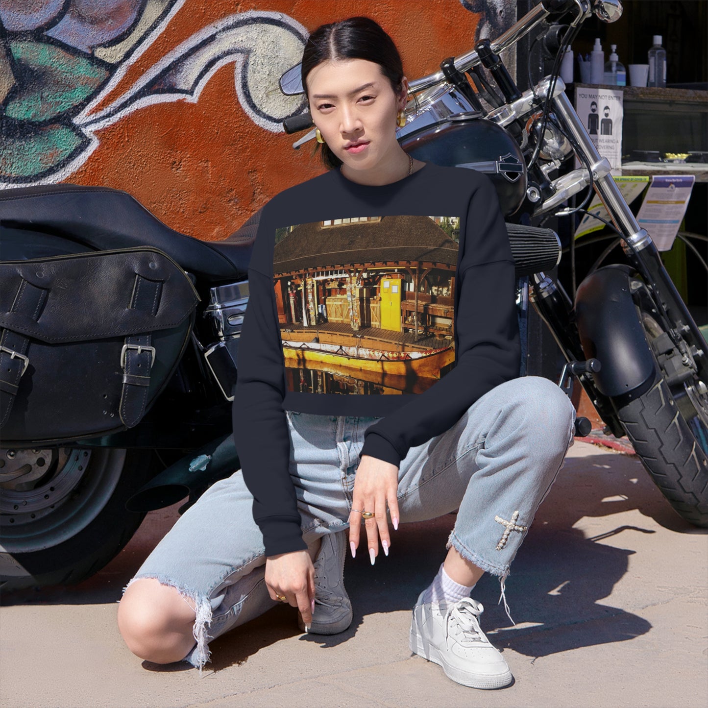 Qil' Bid Awe - Women's Cropped Sweatshirt - Fry1Productions