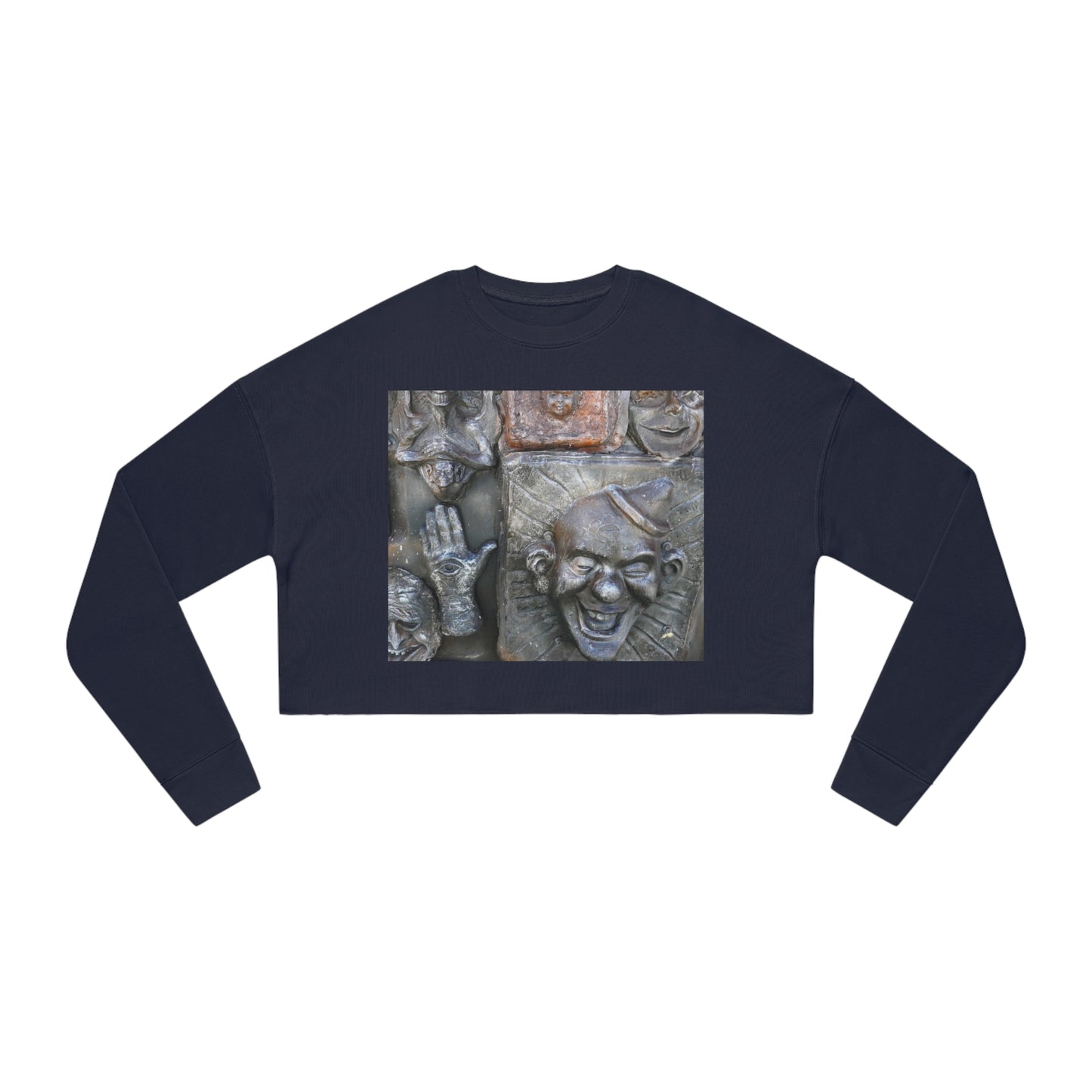 Cosmic Laughter - Women's Cropped Sweatshirt - Fry1Productions