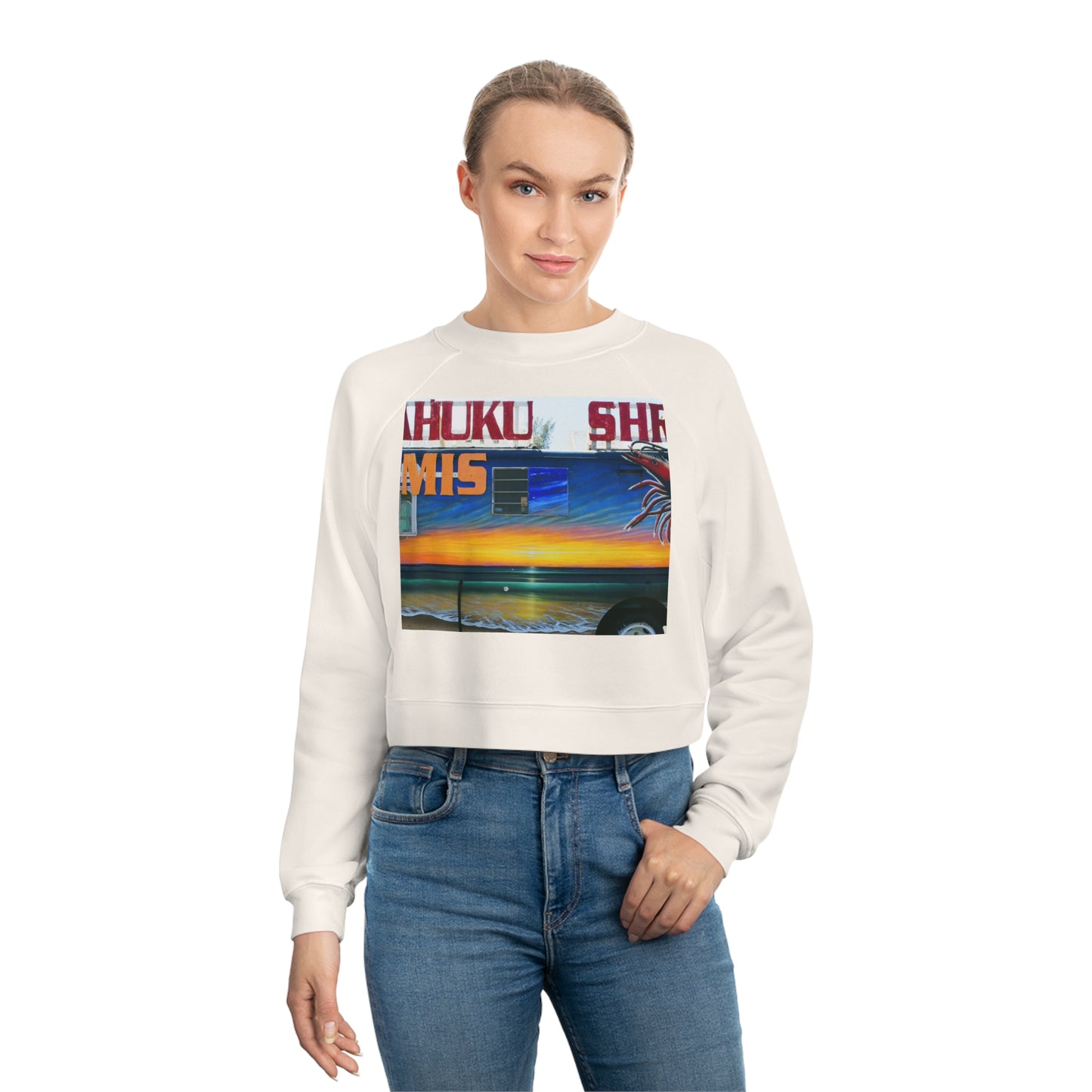 Fumis Aloha - Women's Cropped Fleece Pullover - Fry1Productions
