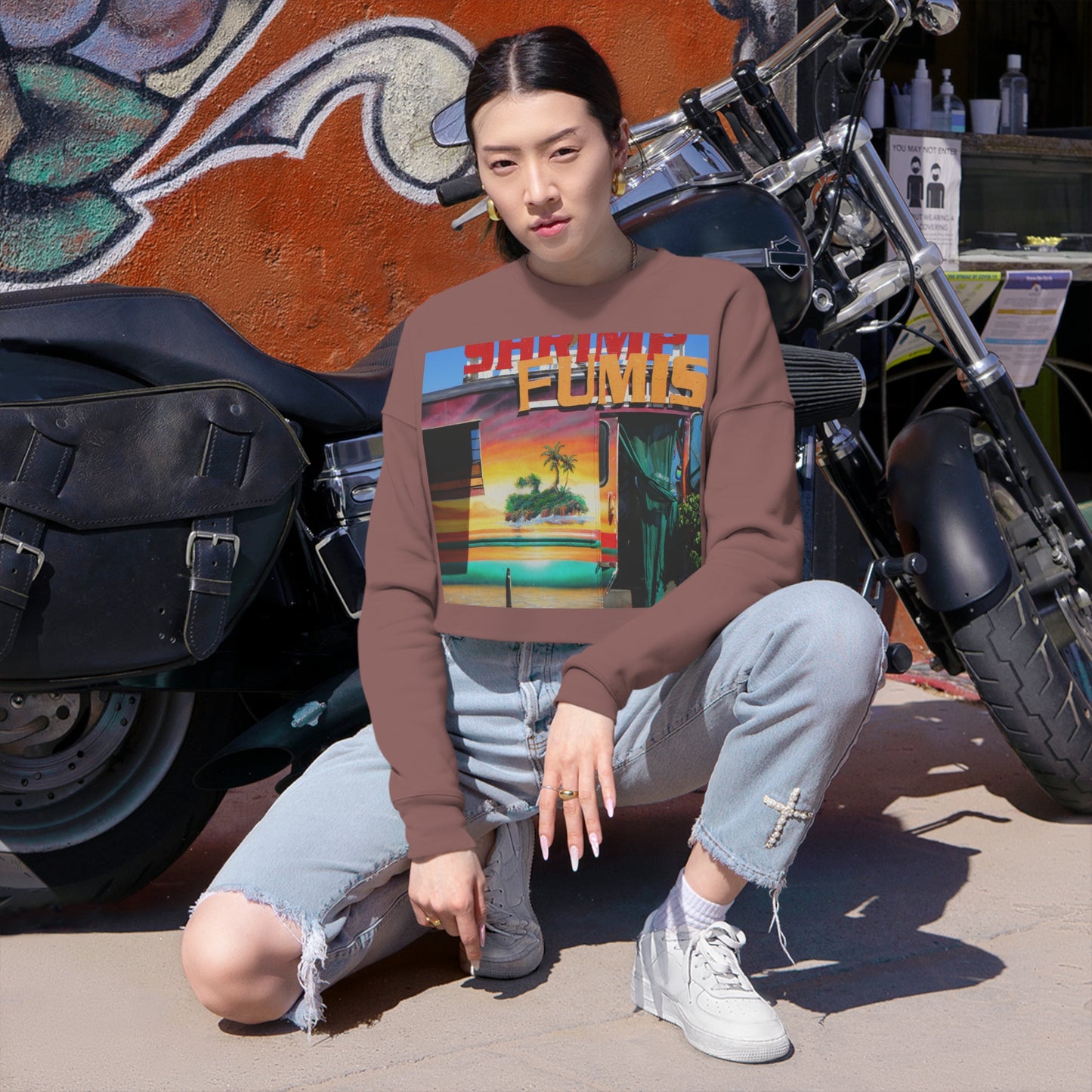 Island Love - Women's Cropped Sweatshirt - Fry1Productions