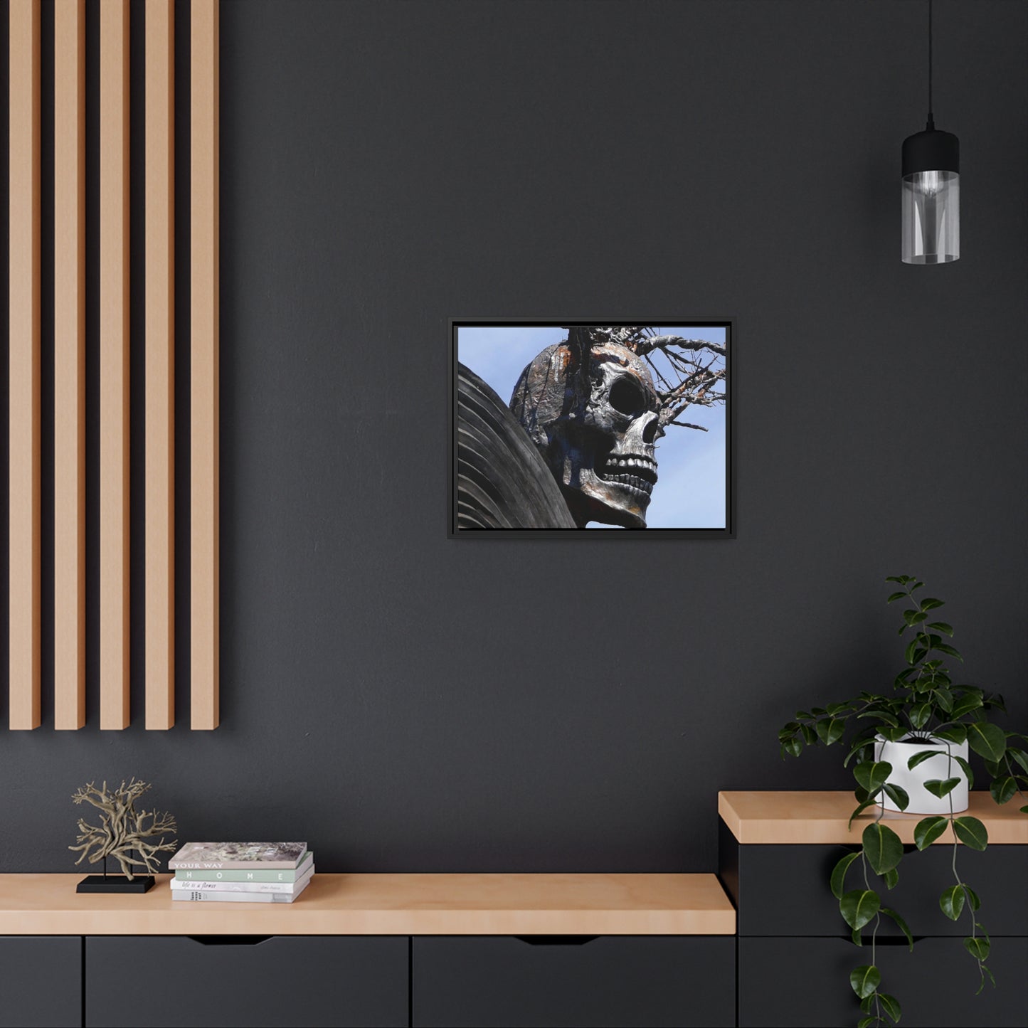 Skull Warrior - Matte Canvas, Black Frame - Fry1Productions