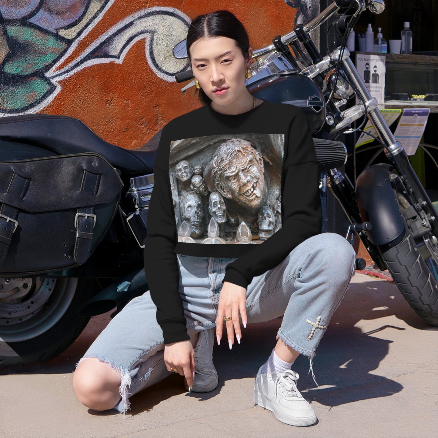 Waiting For The King - Women's Cropped Sweatshirt - Fry1Productions