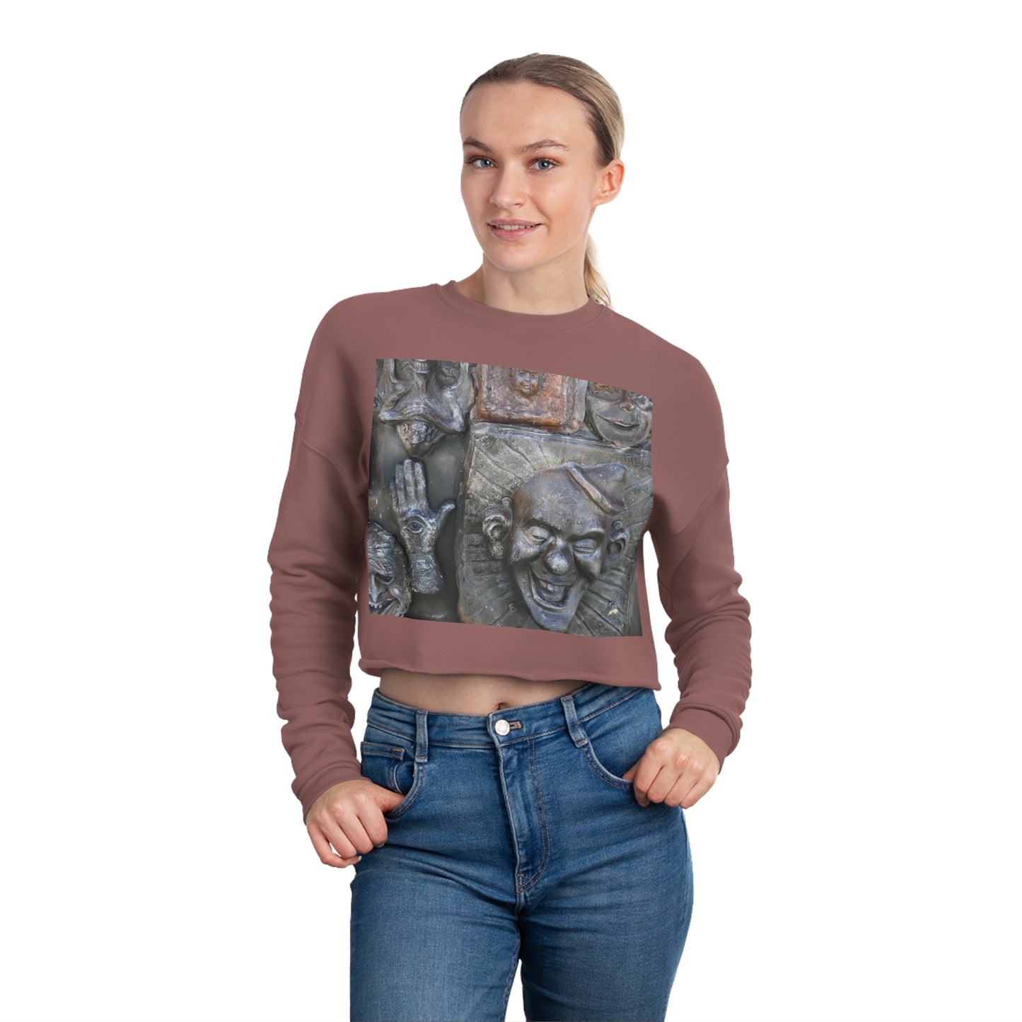 Cosmic Laughter - Women's Cropped Sweatshirt - Fry1Productions
