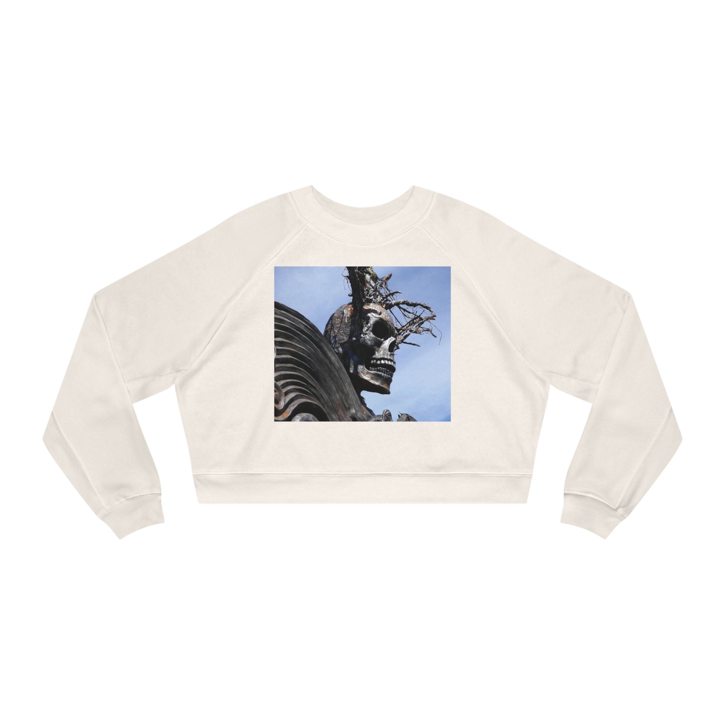 Skull Warrior - Women's Cropped Fleece Pullover - Fry1Productions