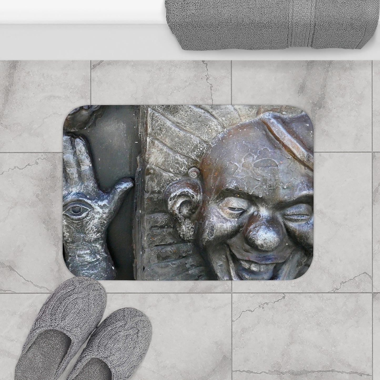 Cosmic Laughter - Microfiber Bath Mat - Fry1Productions
