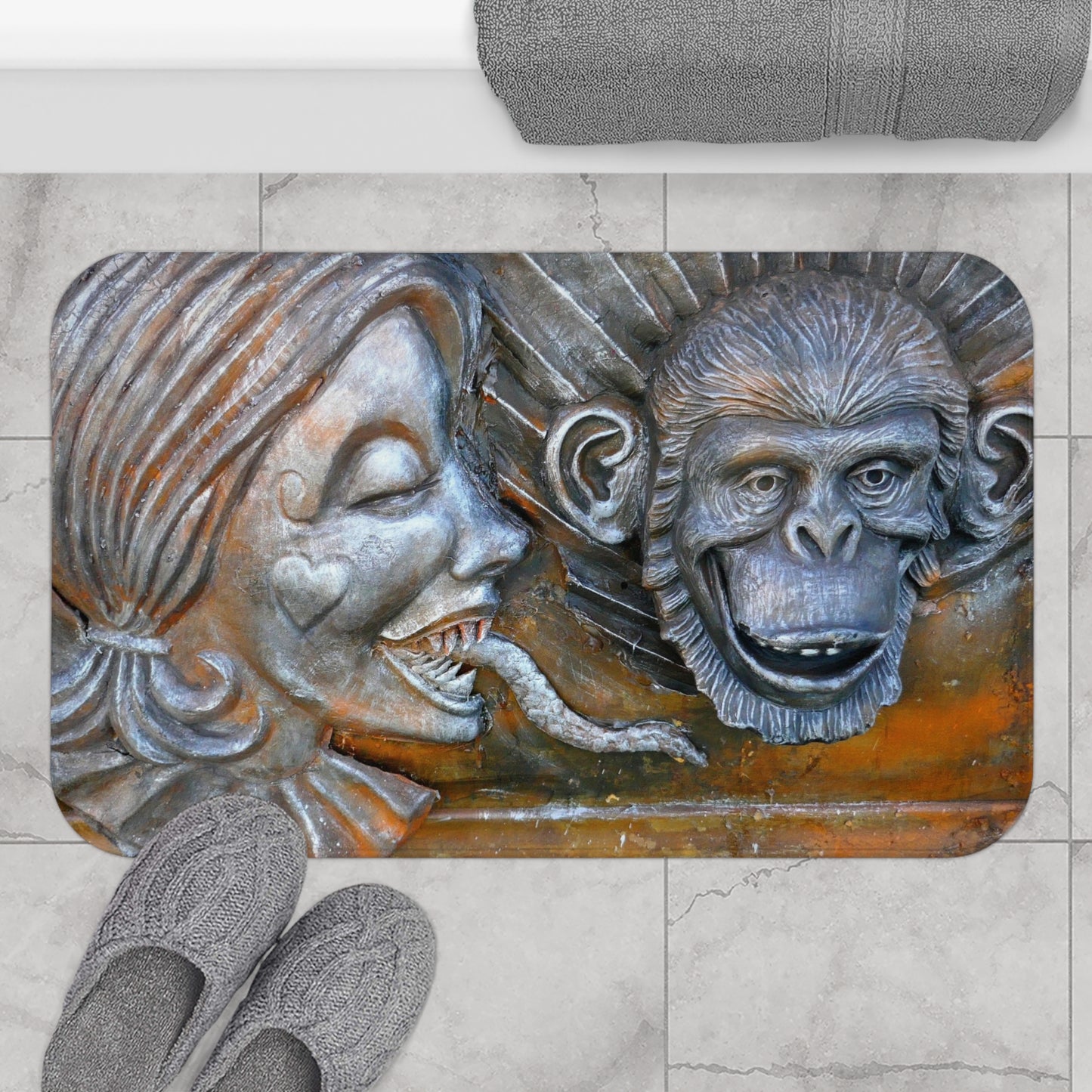 Snakily Speaking - Microfiber Bath Mat - Fry1Productions