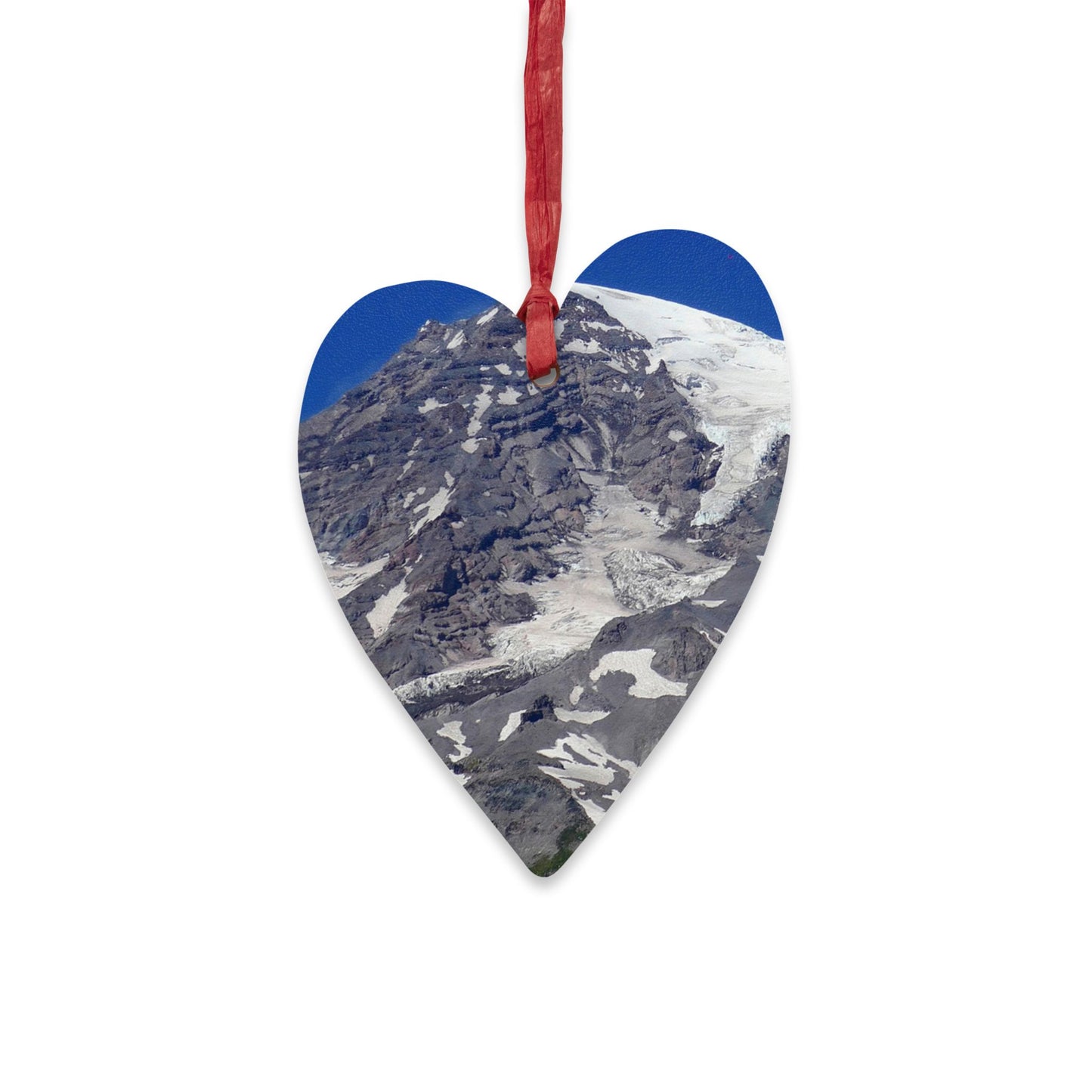 "Majestic Mt. Rainier" - Wooden Christmas Ornaments