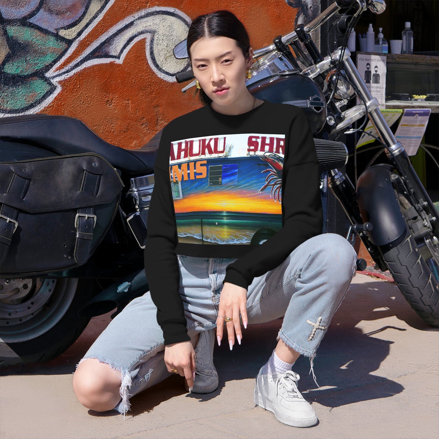 Fumis Aloha - Women's Cropped Sweatshirt - Fry1Productions