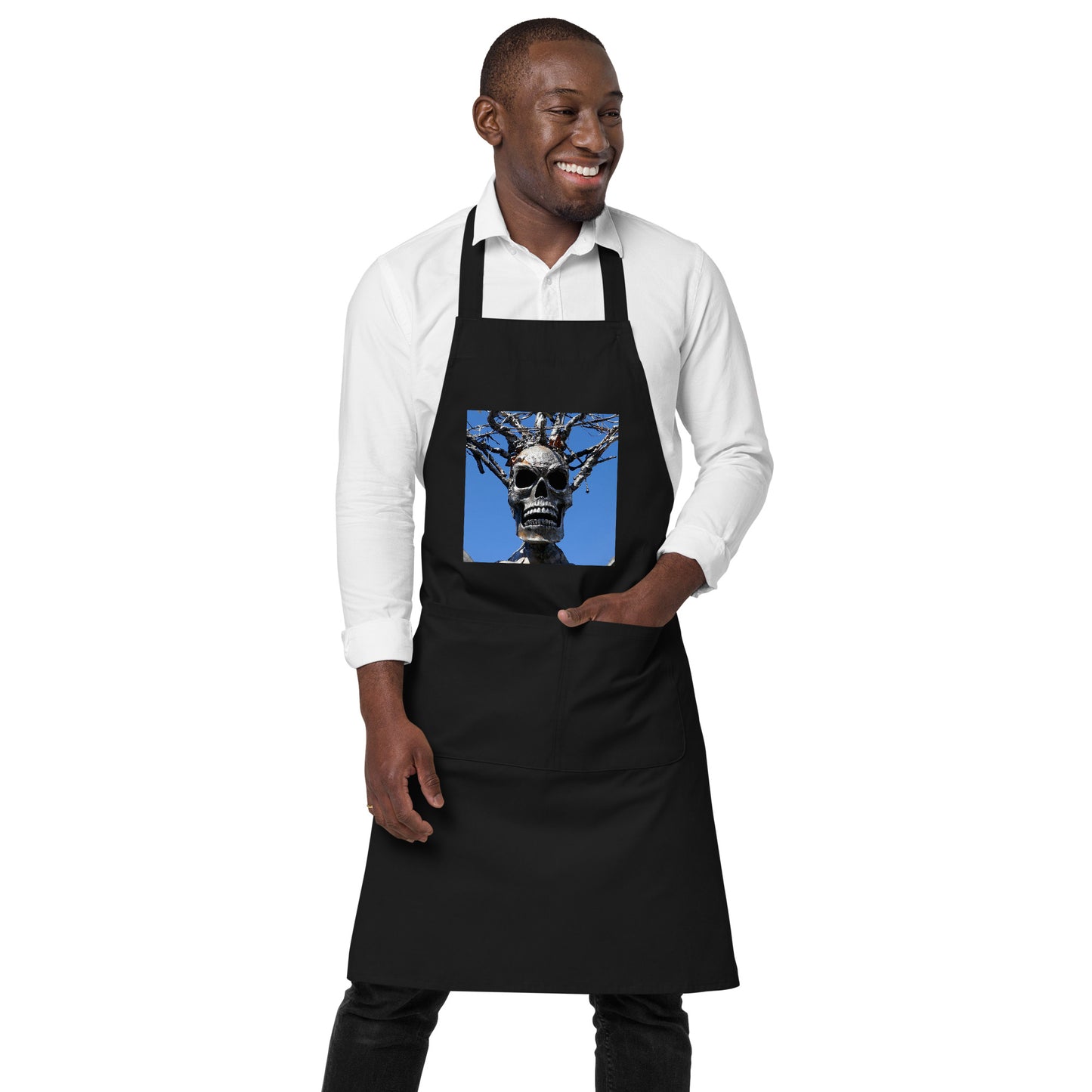Skull Warrior Stare - Organic cotton apron - Fry1Productions