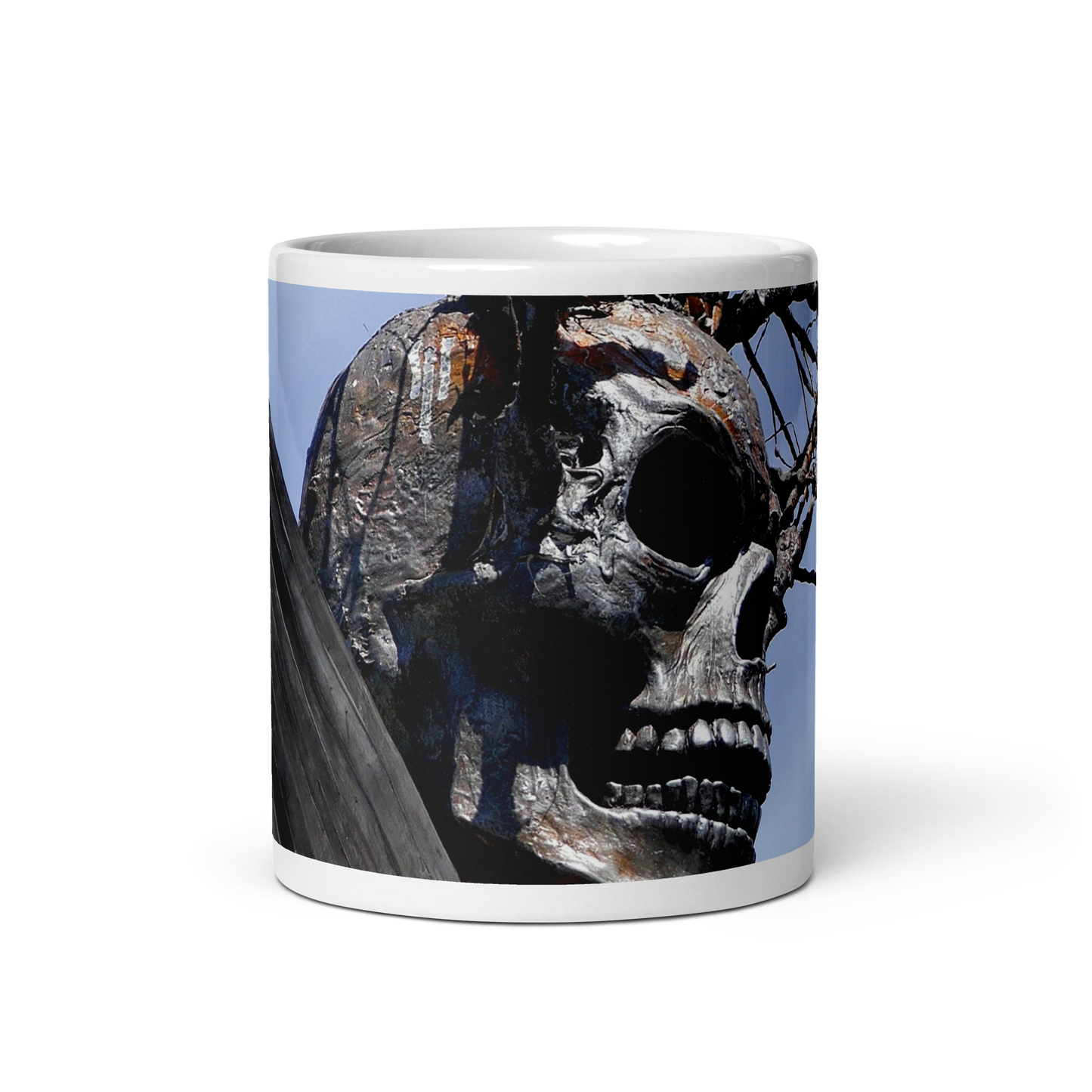 Skull Warrior - White Glossy Mug (11, 15, 20 oz)