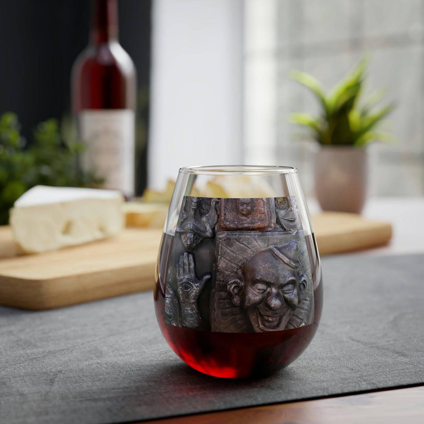 Cosmic Laughter - Stemless Wine Glass, 11.75 oz - Fry1Productions