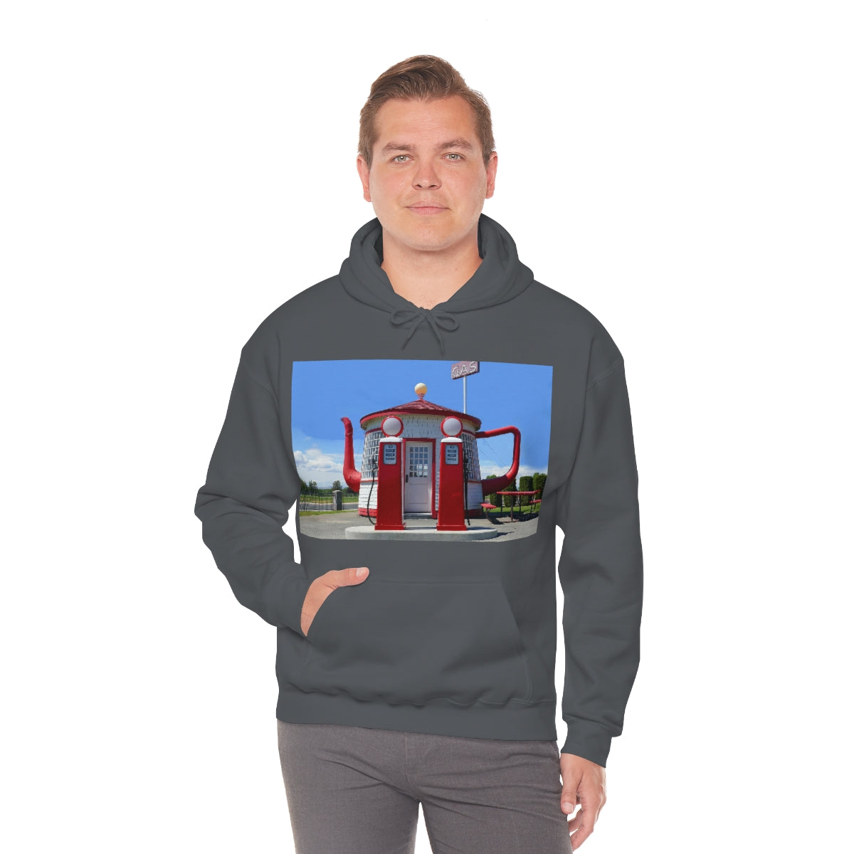 Awesome Teapot Dome Service Station - Unisex Heavy Blend Hooded Sweatshirt - Fry1Productions