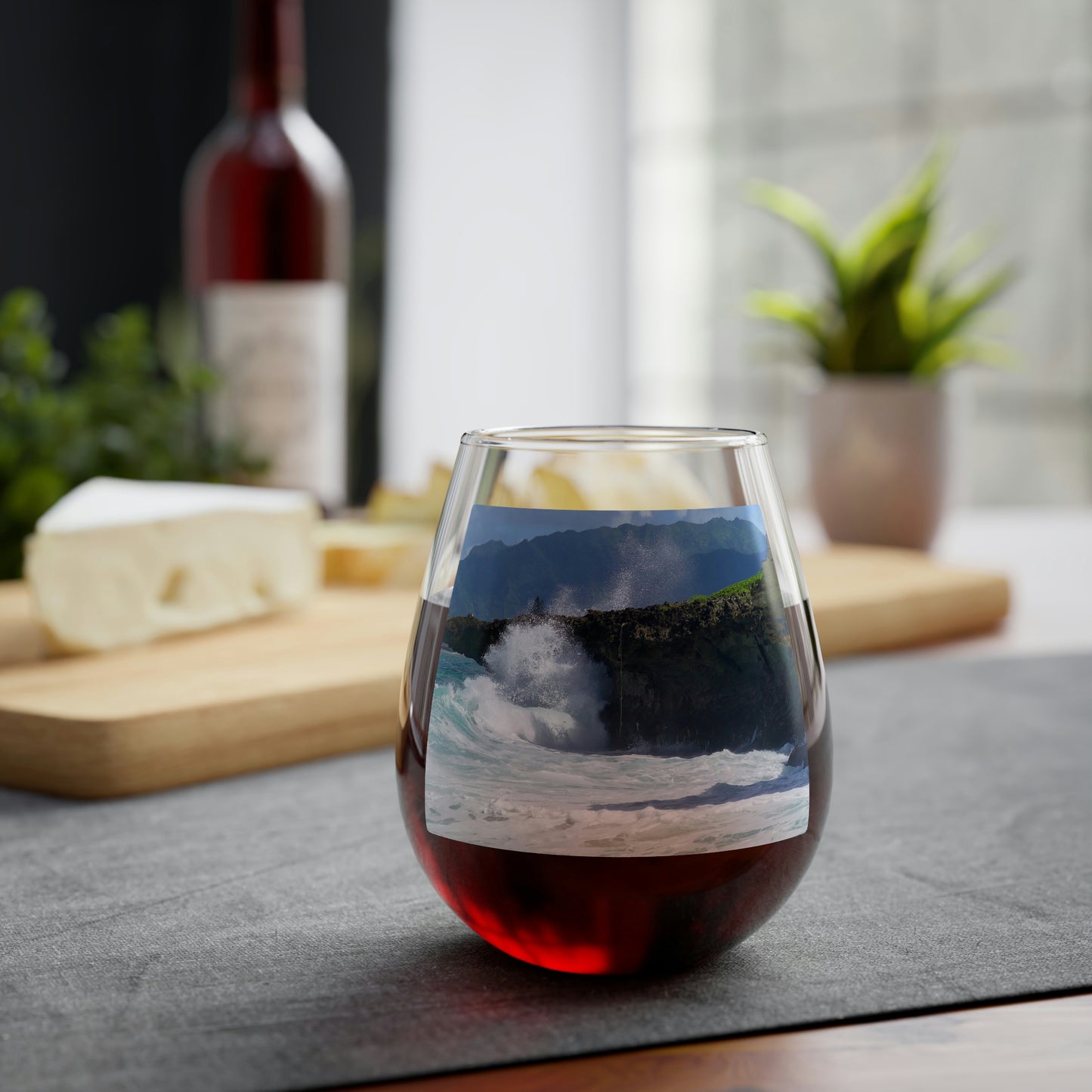 Rockin Surfer's Rope - Stemless Wine Glass, 11.75 oz - Fry1Productions