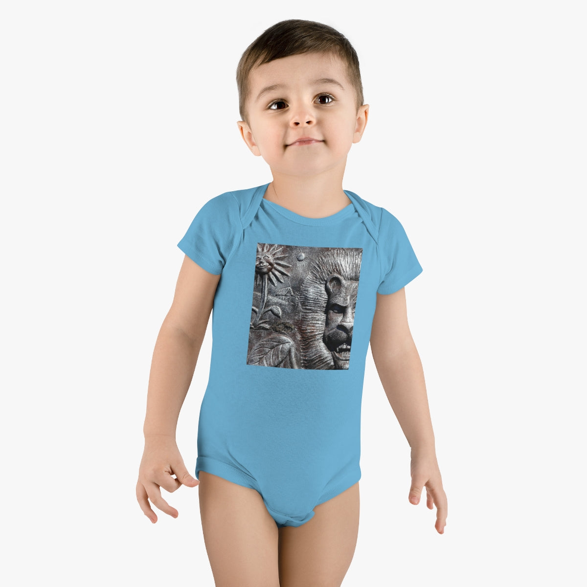 Lion's Friends Forever V2 - Baby Short Sleeve Onesie - Fry1Productions