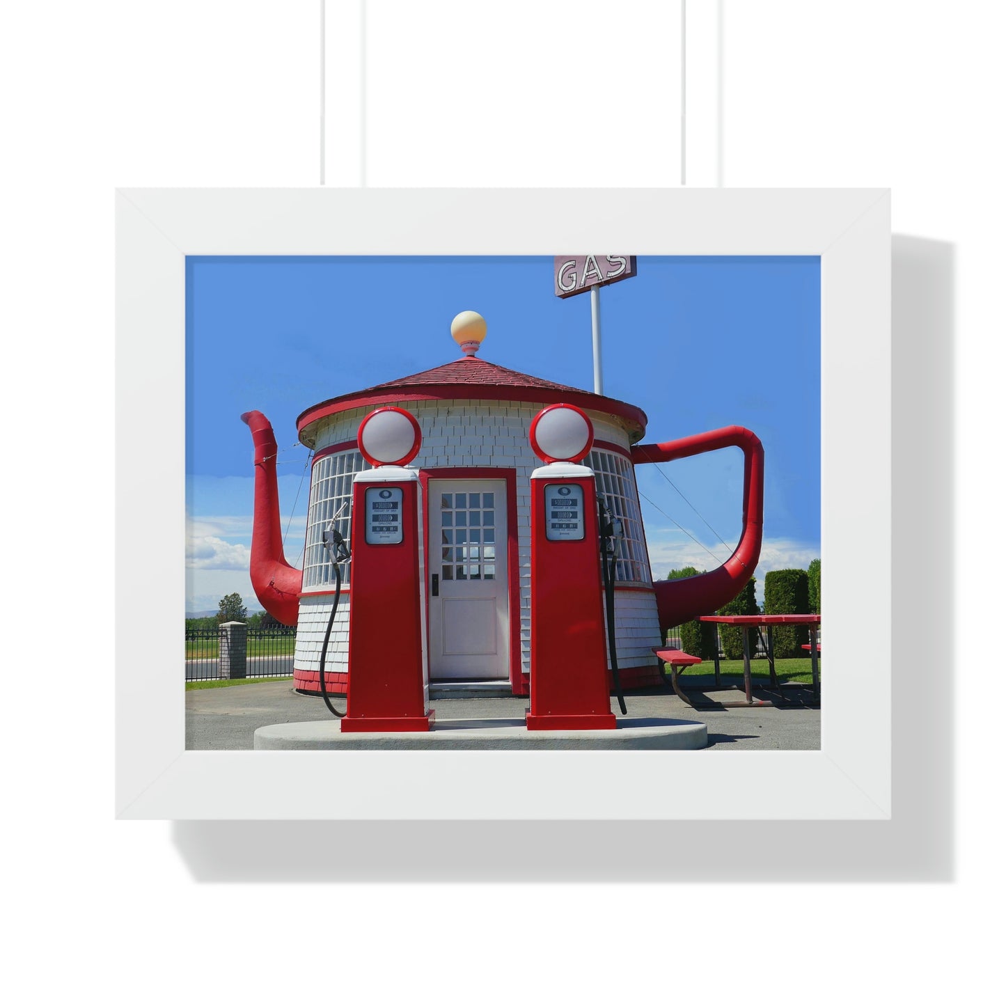 Awesome Teapot Dome Service Station - Framed Horizontal Poster - Fry1Productions