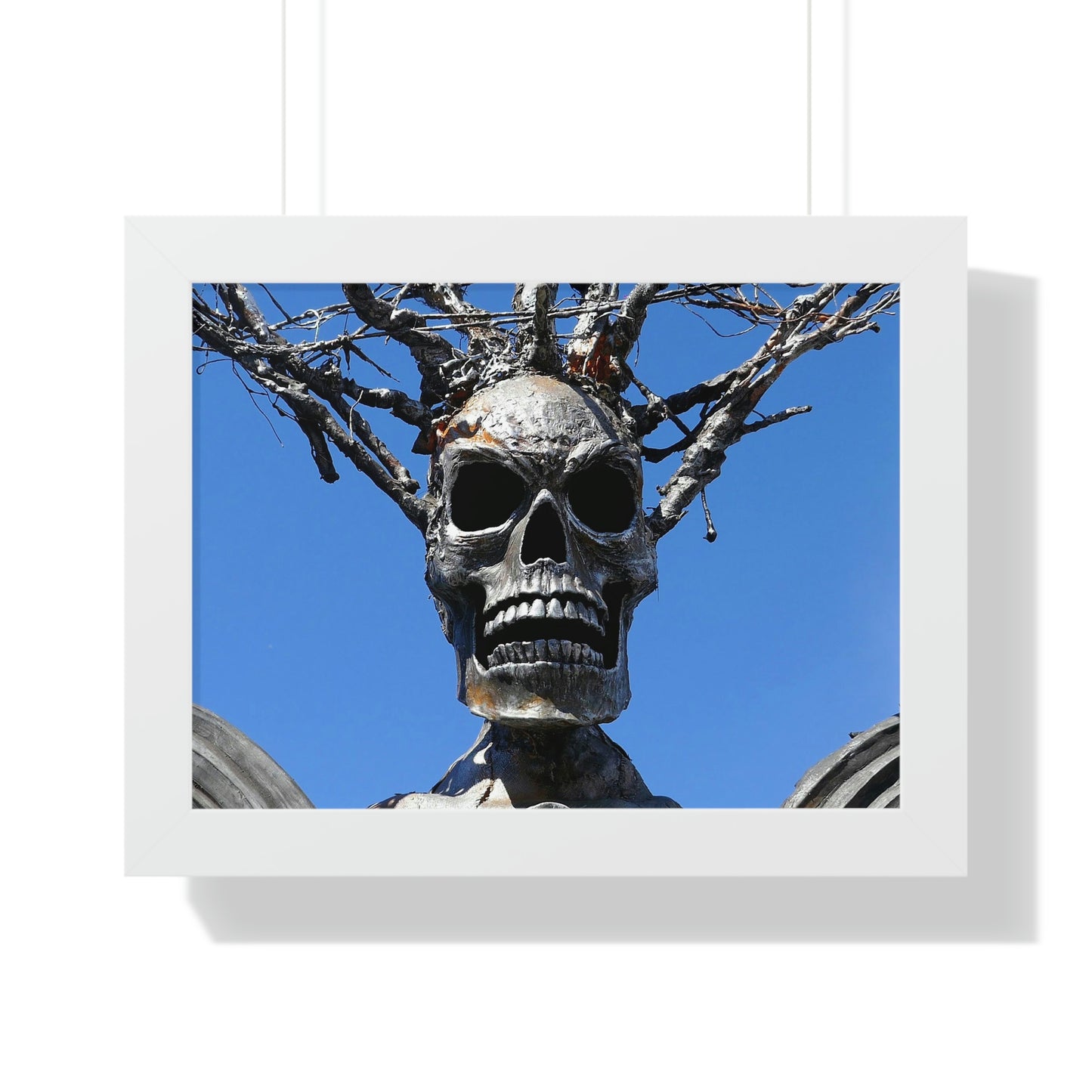 Skull Warrior Stare - Framed Horizontal Poster - Fry1Productions