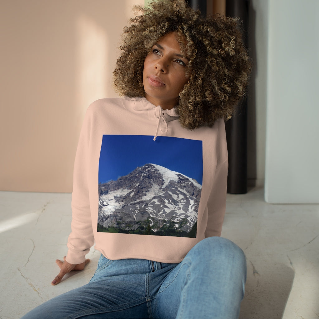 Majestic Mt. Rainier - Crop Hoodie - Fry1Productions