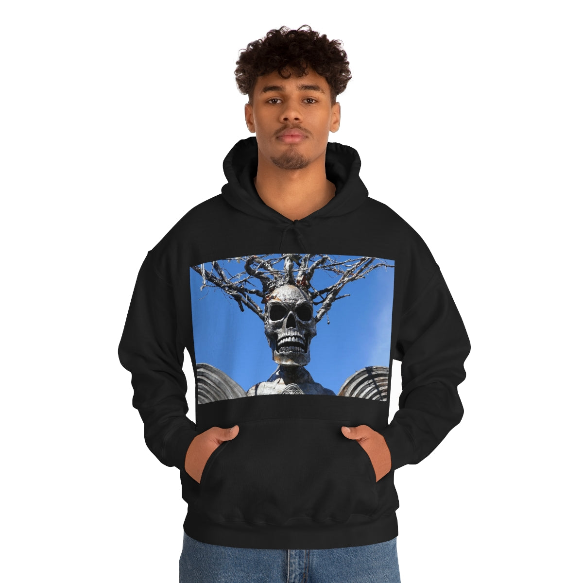 Skull Warrior Stare - Unisex Heavy Blend Hooded Sweatshirt - Fry1Productions
