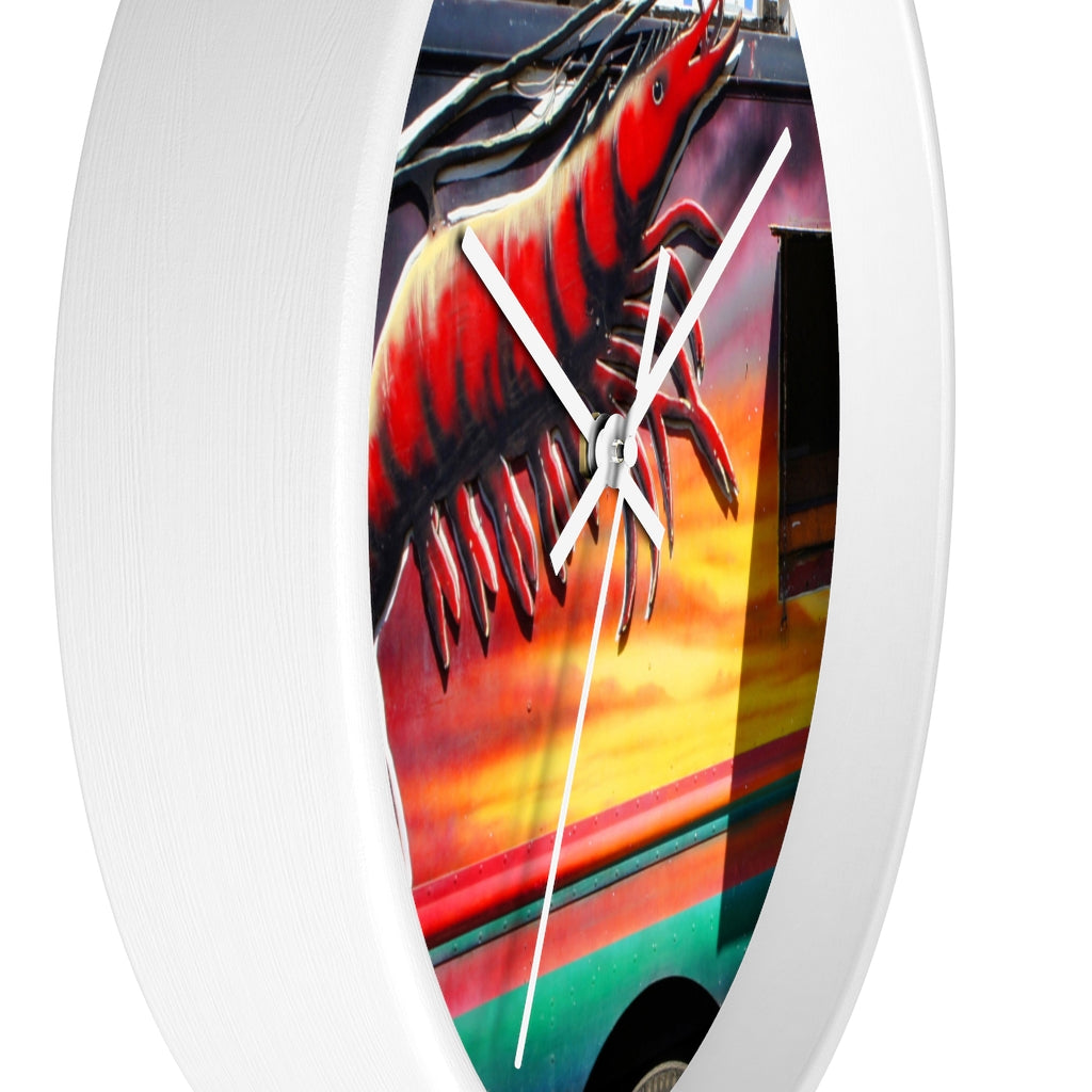 "Kahuku Kai" - 10" Wooden Frame Wall Clock - Fry1Productions