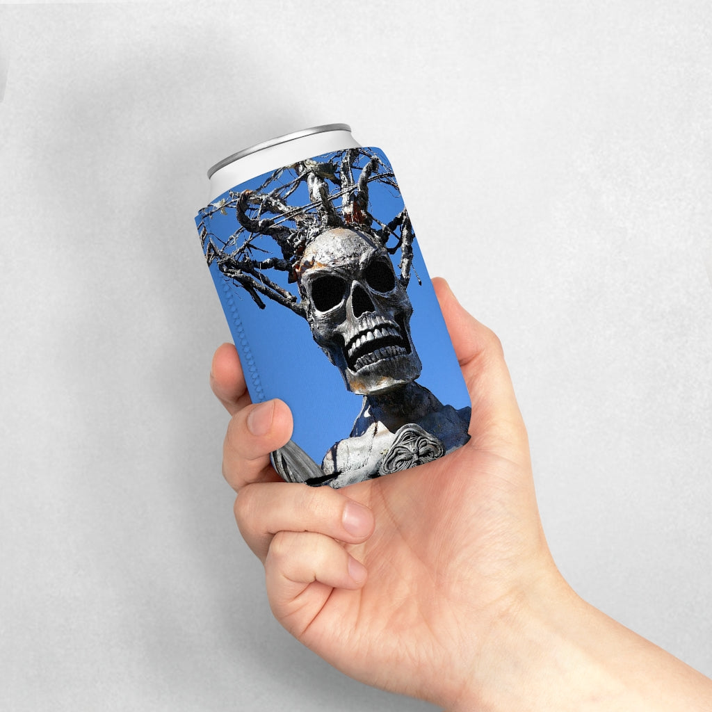 Skull Warrior Stare - Can Cooler Neoprene Sleeve 12oz - Fry1Productions