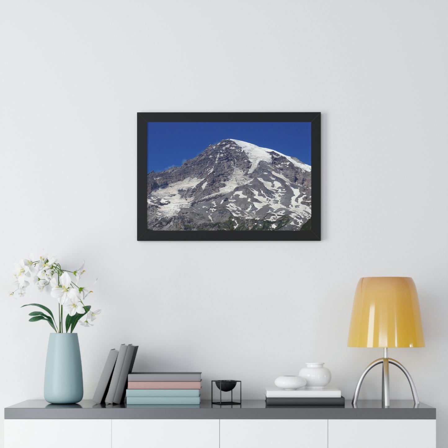 Majestic Mt. Rainier - Framed Horizontal Poster - Fry1Productions