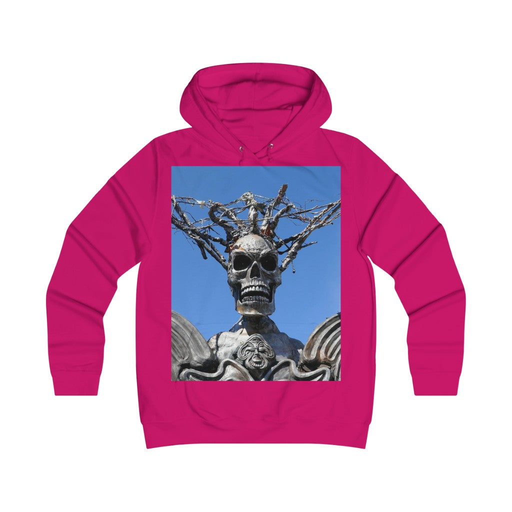"Skull Warrior Stare" - Girlie College Hoodie - Fry1Productions