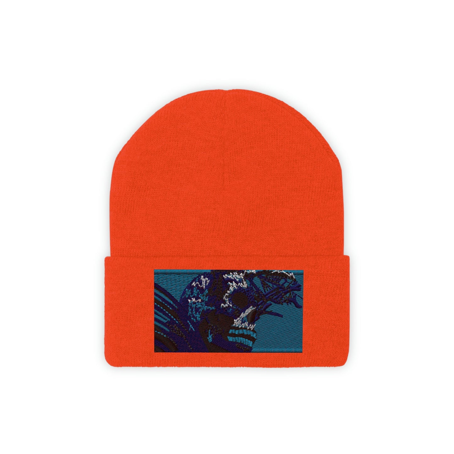Skull Warrior (color) - Unisex Knit Beanie - Fry1Productions