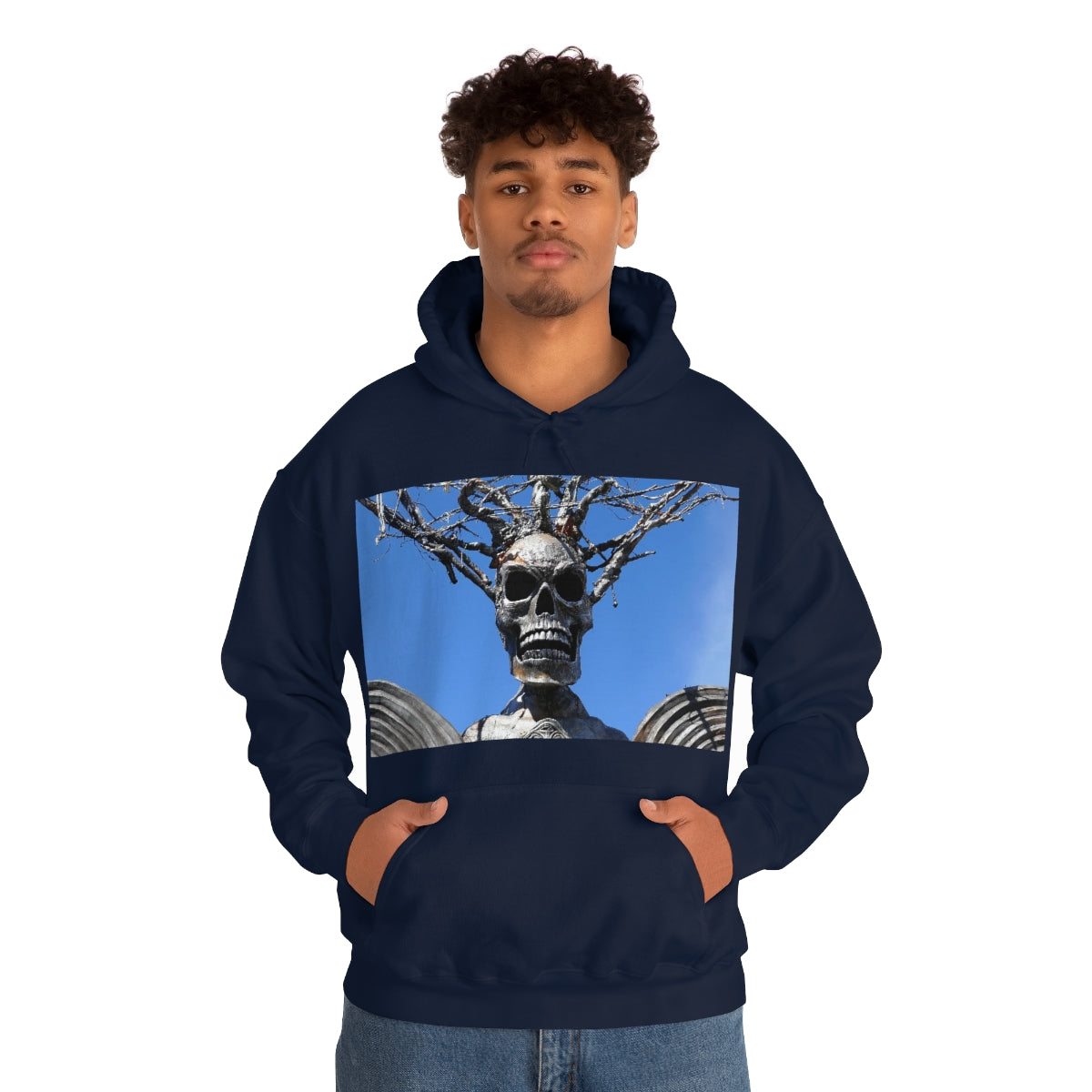 Skull Warrior Stare - Unisex Heavy Blend Hooded Sweatshirt - Fry1Productions