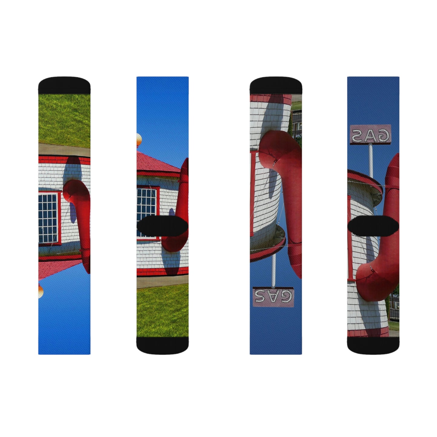 Historic Teapot Dome Service Station - All-Over Print Socks - Fry1Productions