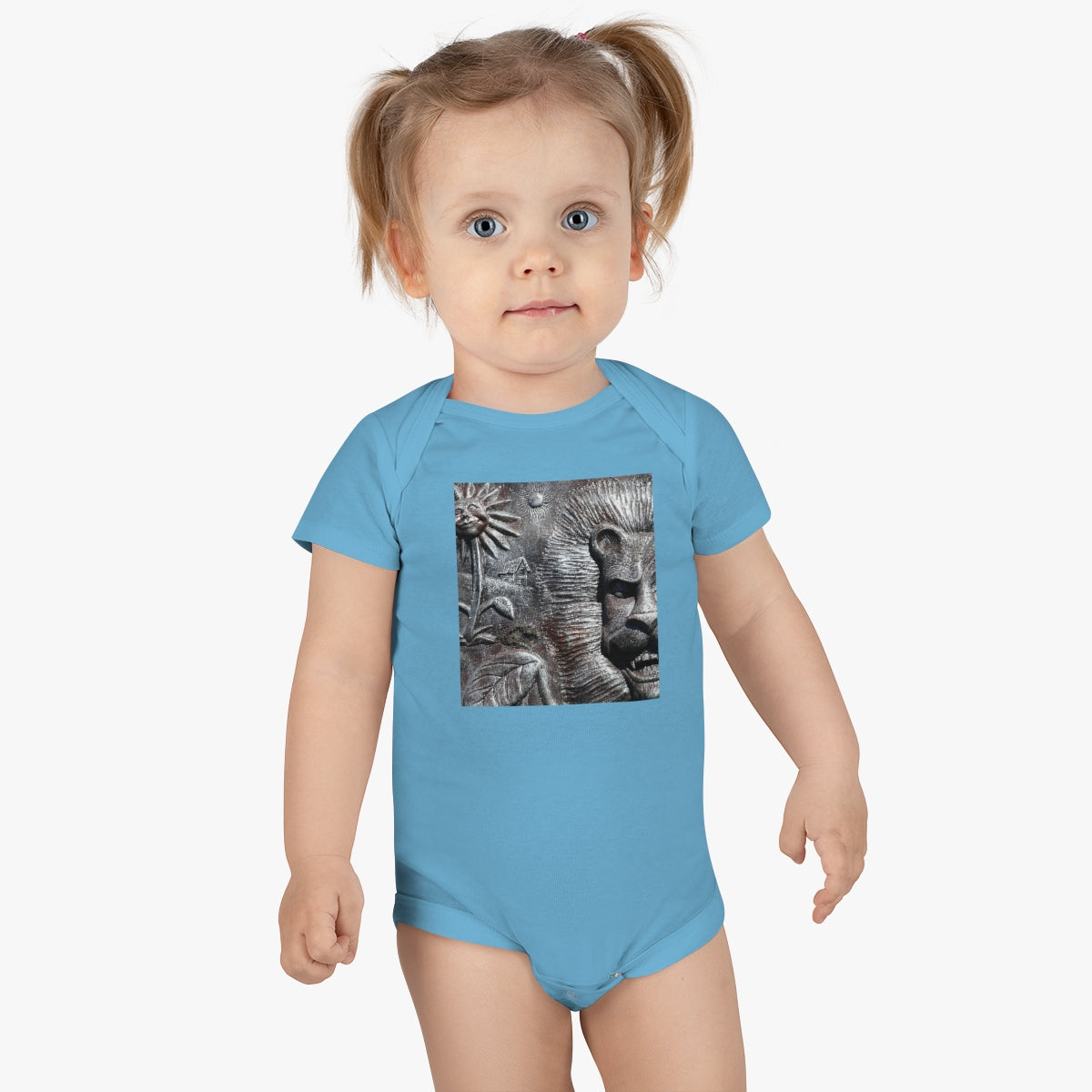 Lion's Friends Forever V2 - Baby Short Sleeve Onesie - Fry1Productions