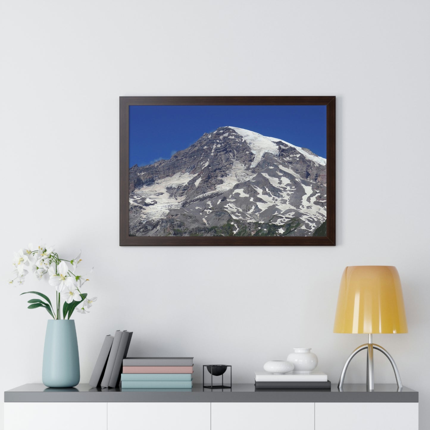 Majestic Mt. Rainier - Framed Horizontal Poster - Fry1Productions