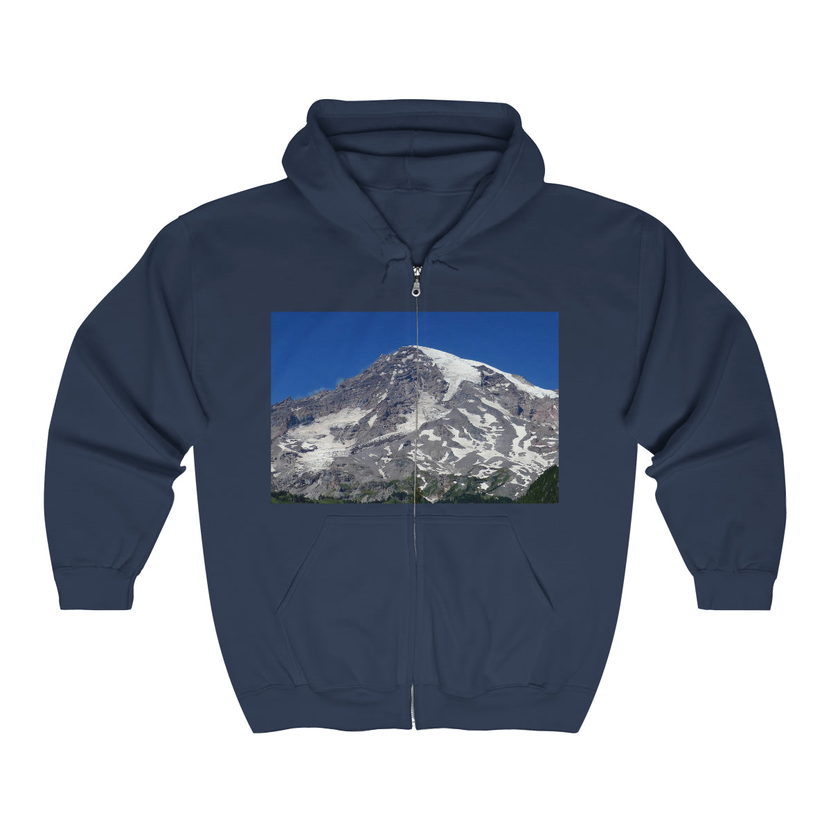Majestic Mt. Rainier - Unisex Heavy Blend Full Zip Hooded Sweatshirt - Fry1Productions